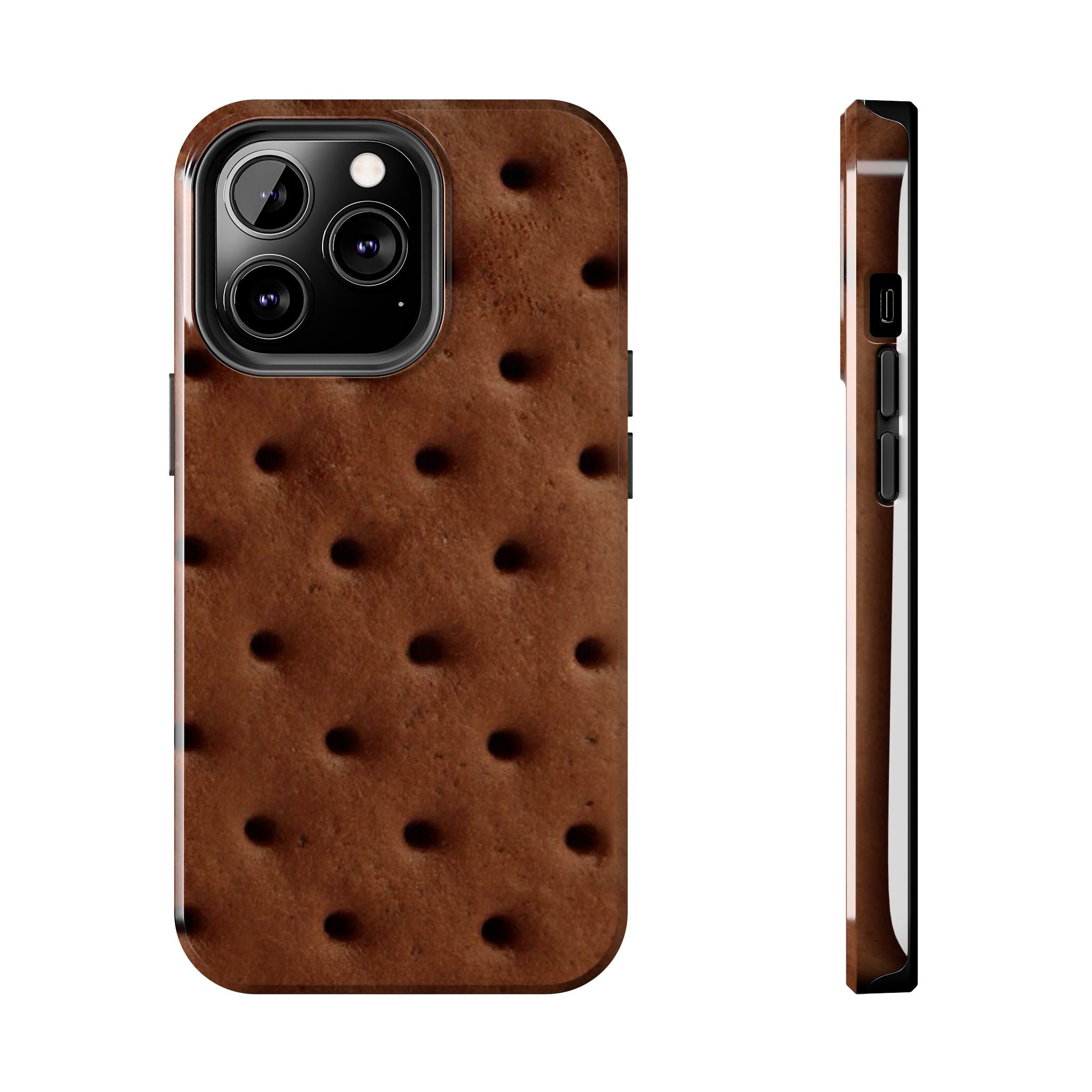 Chocolate Cookie Texture Tough Phone Case — Durable Retro Snack Pattern