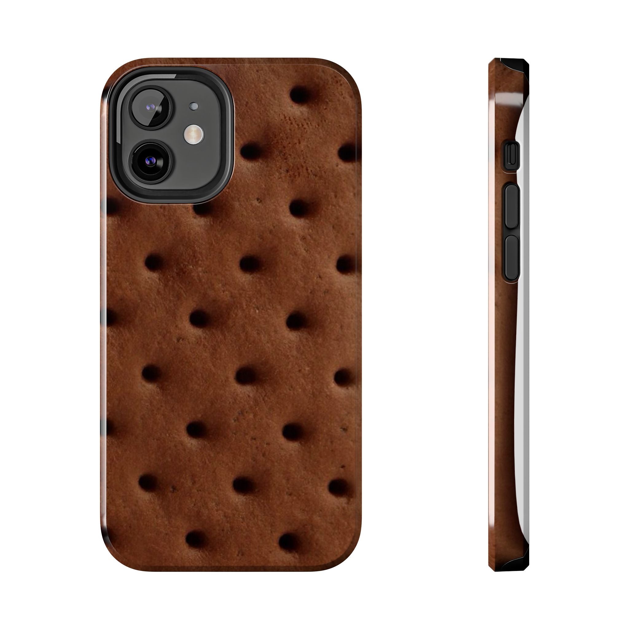 Chocolate Cookie Texture Tough Phone Case — Durable Retro Snack Pattern