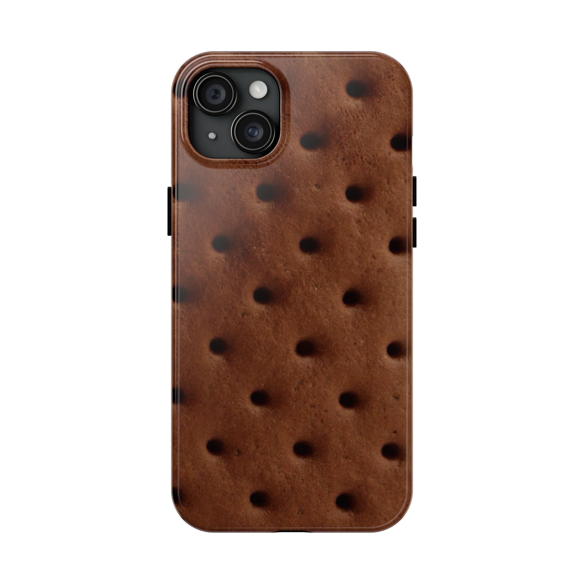 Chocolate Cookie Texture Tough Phone Case — Durable Retro Snack Pattern
