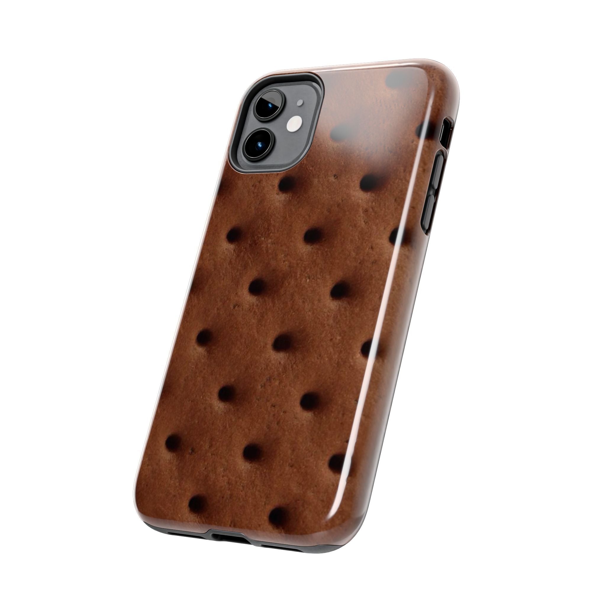 Chocolate Cookie Texture Tough Phone Case — Durable Retro Snack Pattern