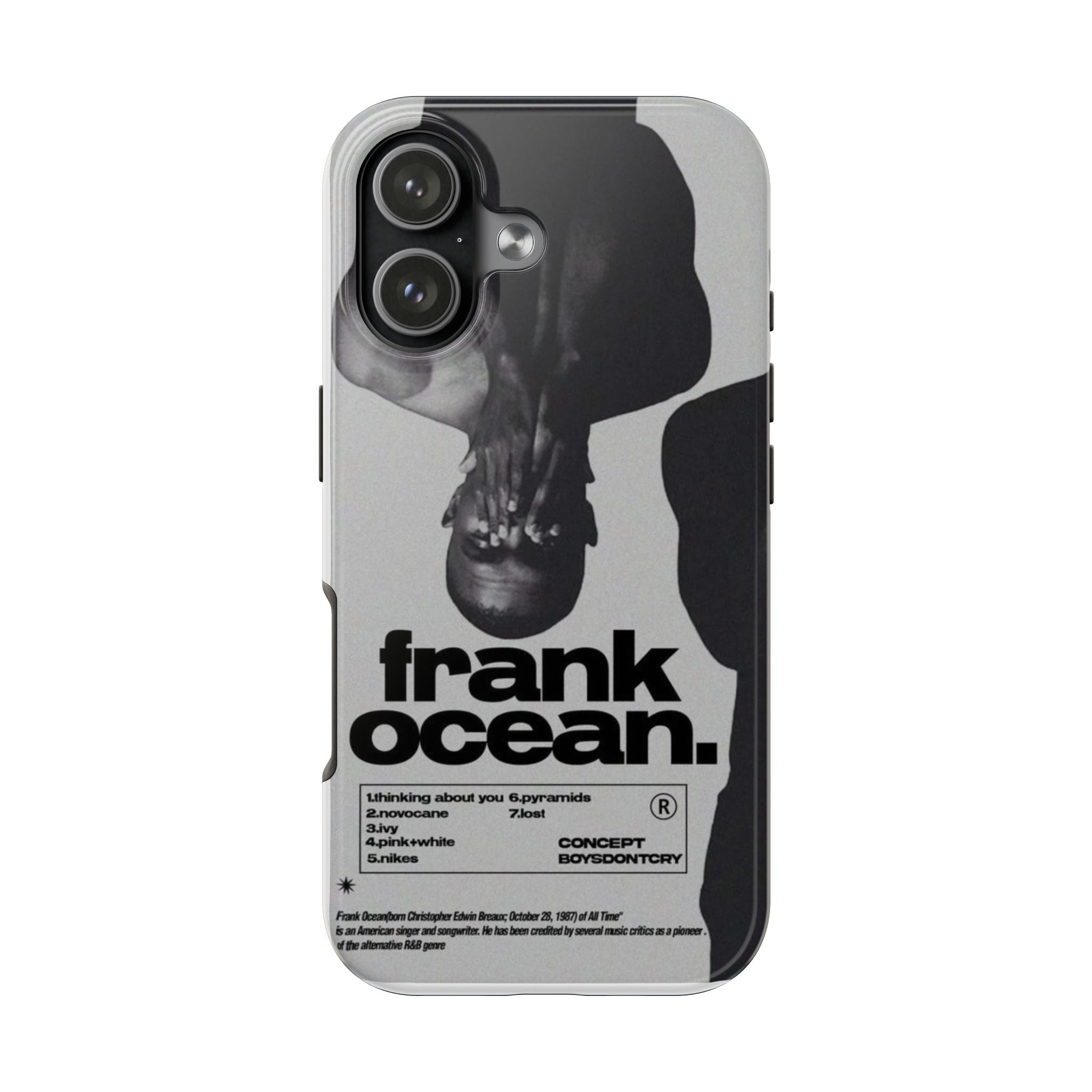 Frank Ocean Graphic Tough Phone Case — Minimal Monochrome Music Fan Cover
