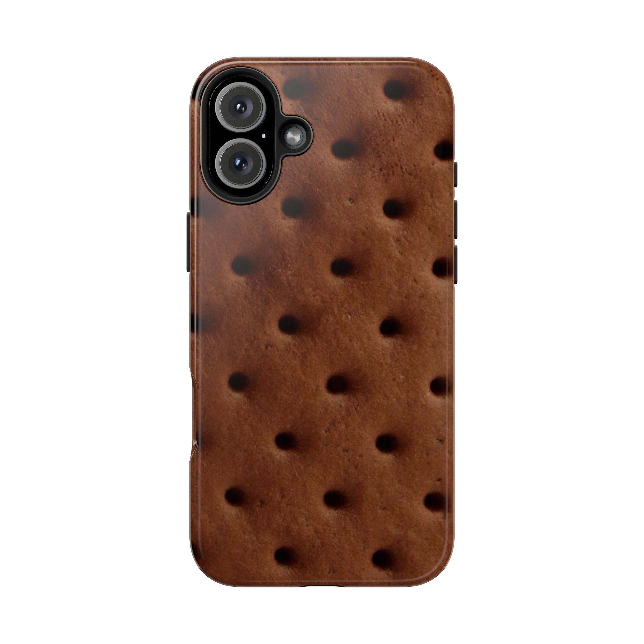 Chocolate Cookie Texture Tough Phone Case — Durable Retro Snack Pattern