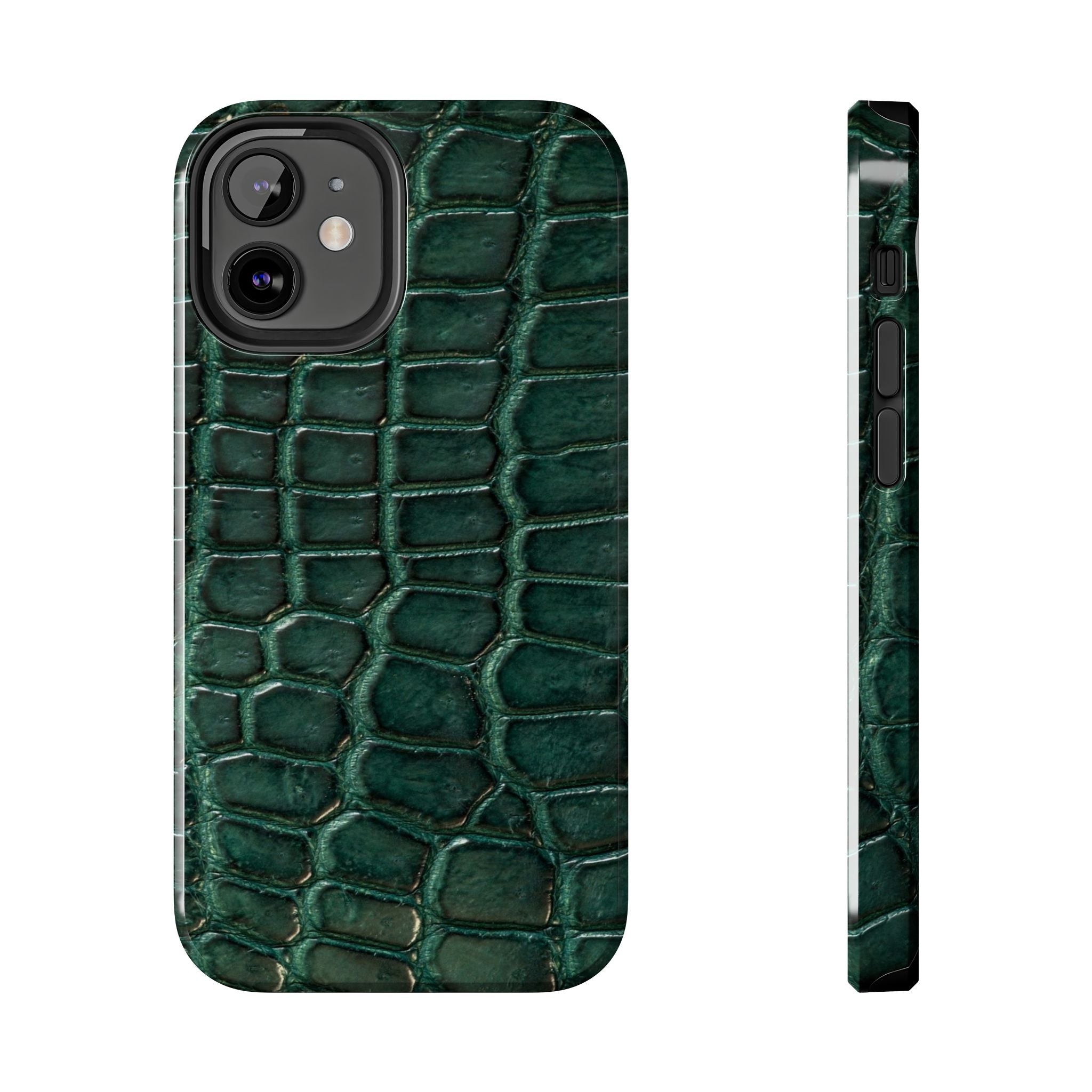 Emerald Croc Tough Phone Case — Green Alligator Texture Protective Cover
