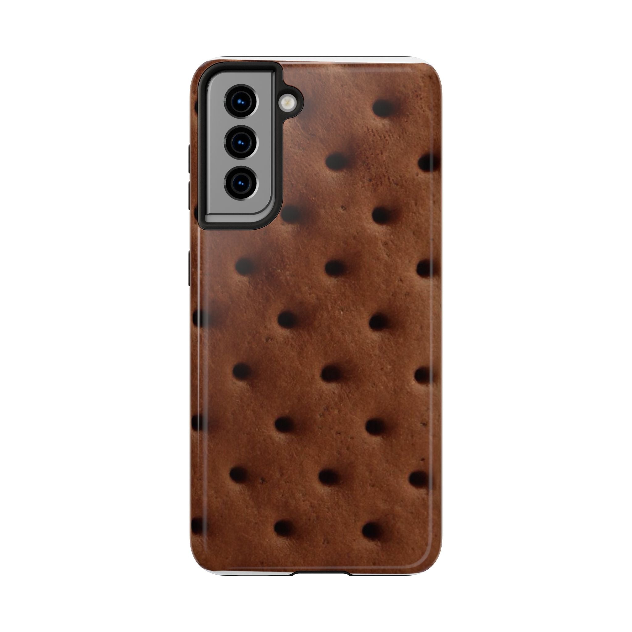 Chocolate Cookie Texture Tough Phone Case — Durable Retro Snack Pattern