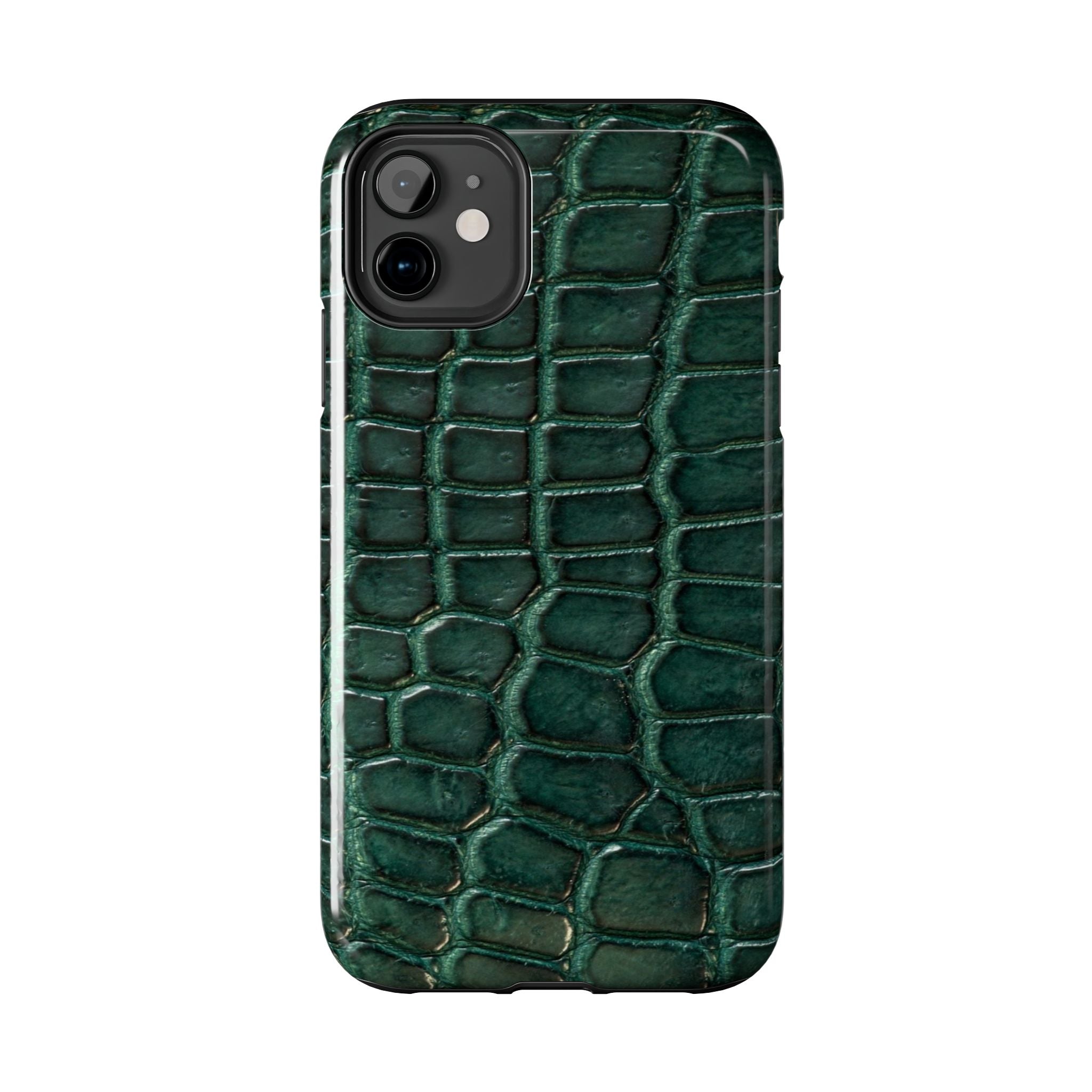 Emerald Croc Tough Phone Case — Green Alligator Texture Protective Cover