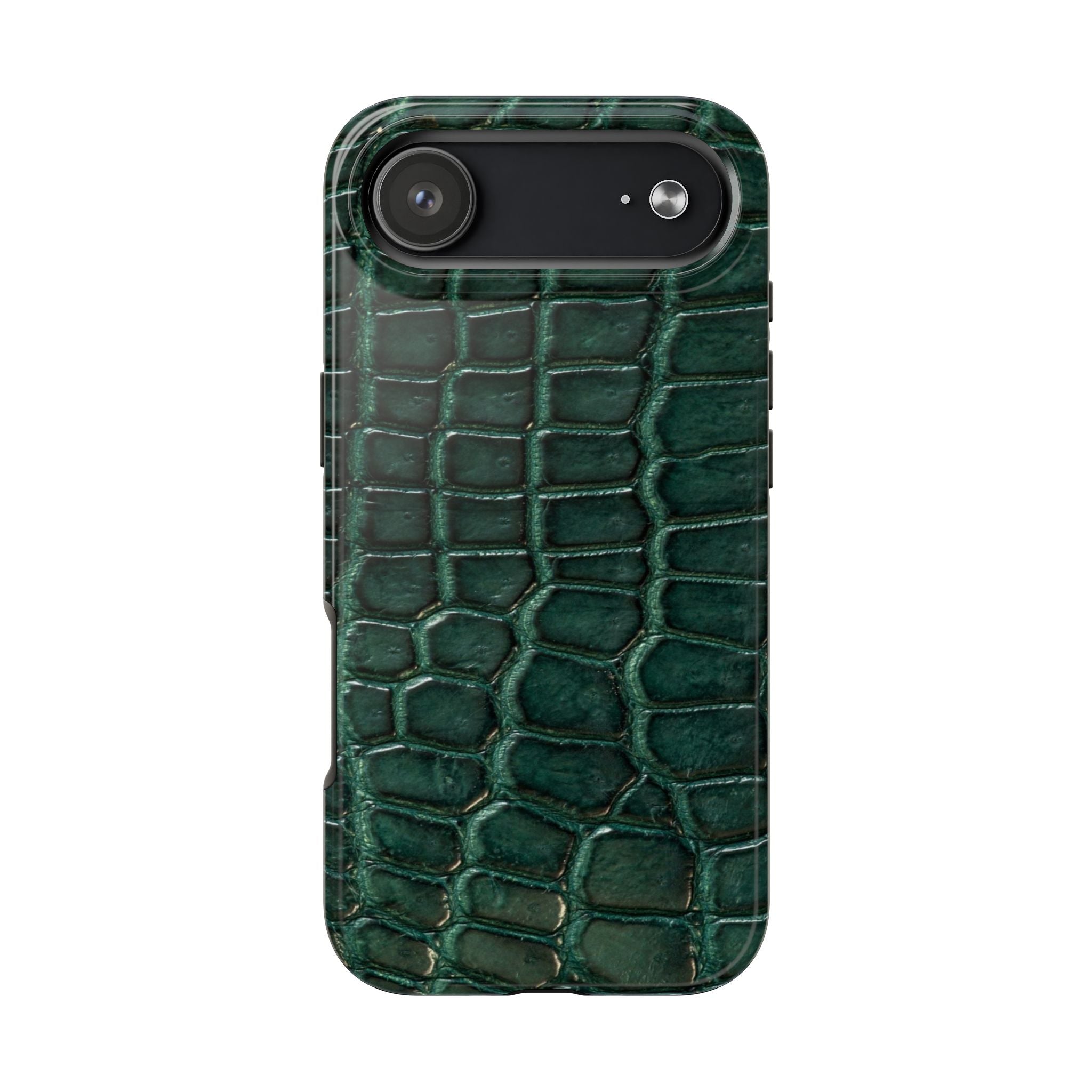 Emerald Croc Tough Phone Case — Green Alligator Texture Protective Cover