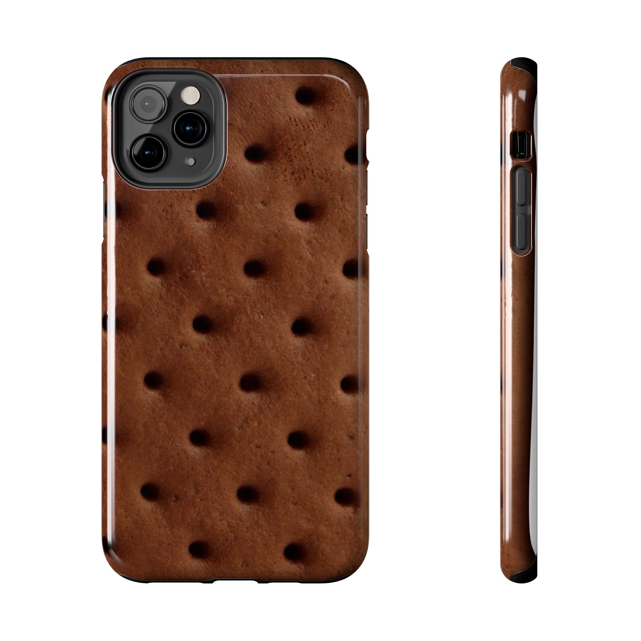 Chocolate Cookie Texture Tough Phone Case — Durable Retro Snack Pattern