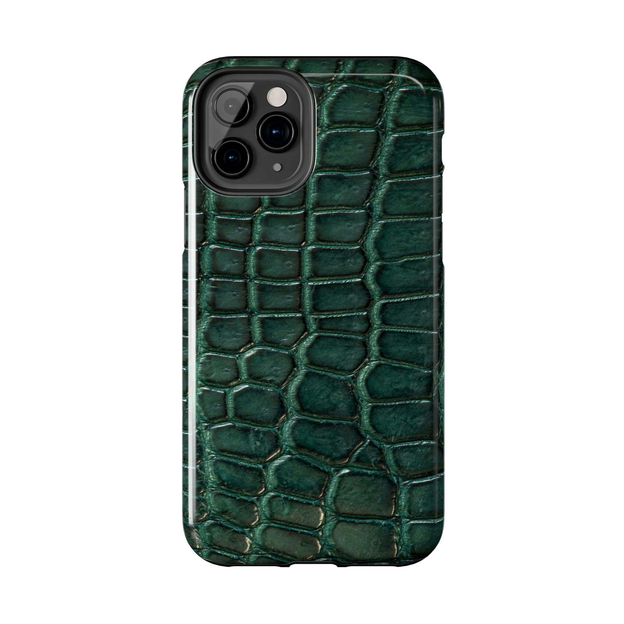 Emerald Croc Tough Phone Case — Green Alligator Texture Protective Cover
