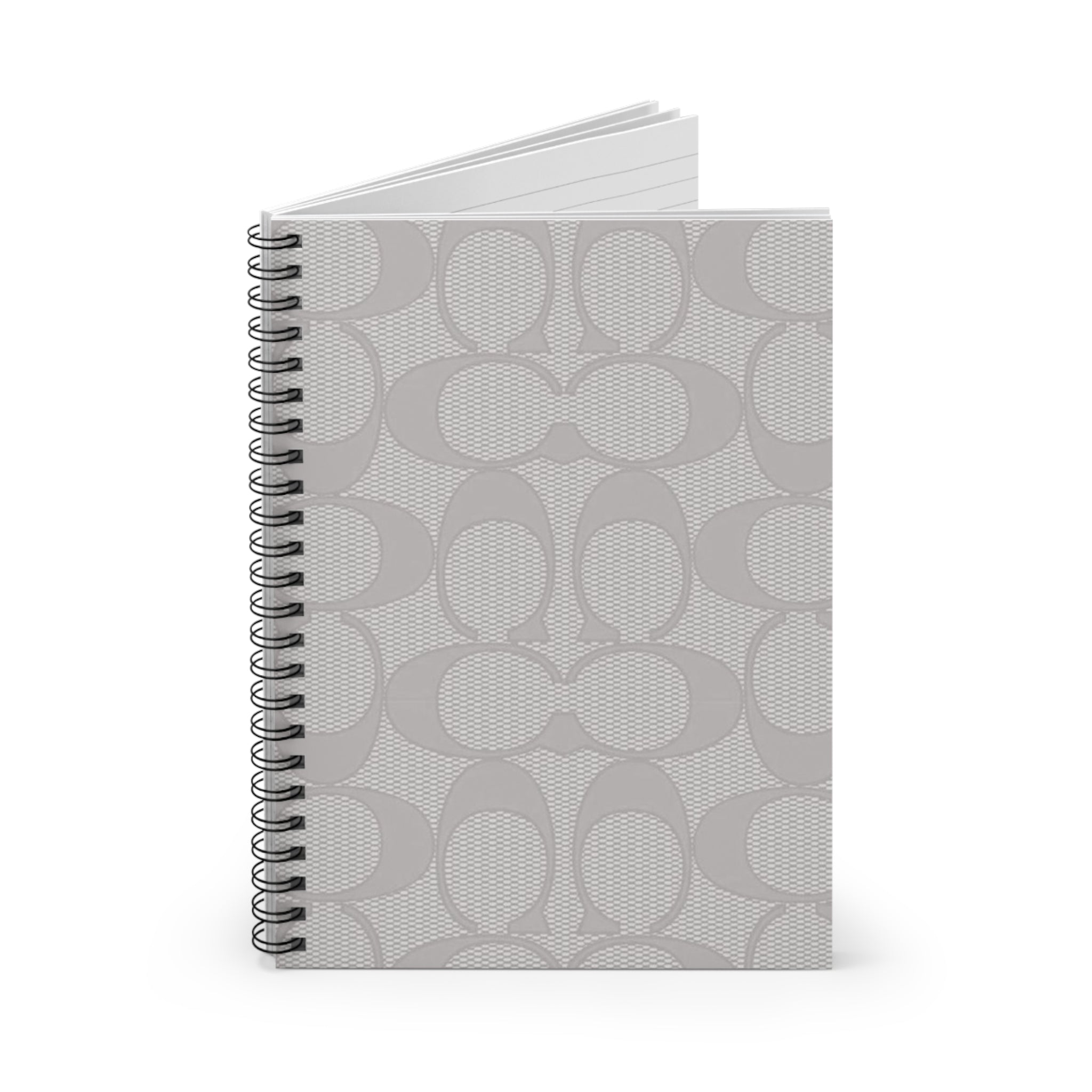 Gray Monogram Spiral Notebook – Ruled Journal for Notes & Everyday Use