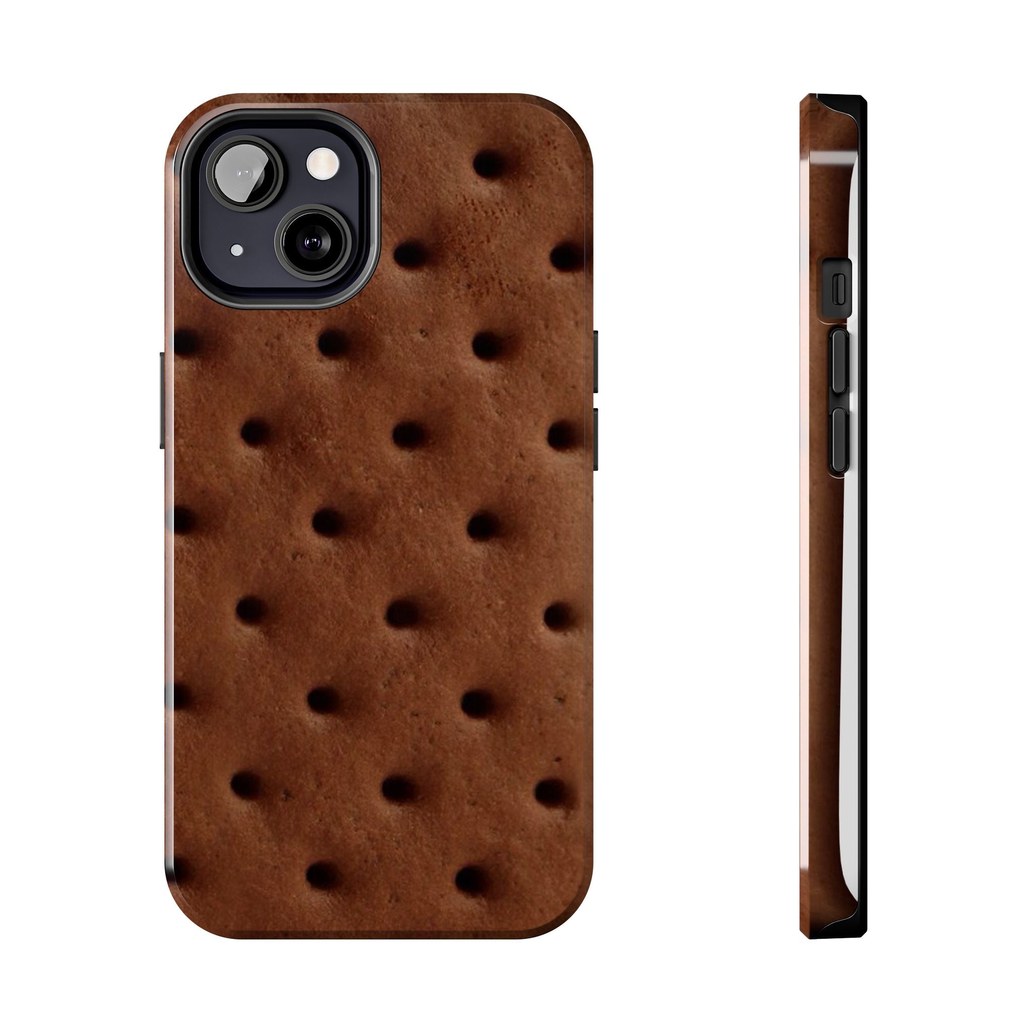 Chocolate Cookie Texture Tough Phone Case — Durable Retro Snack Pattern