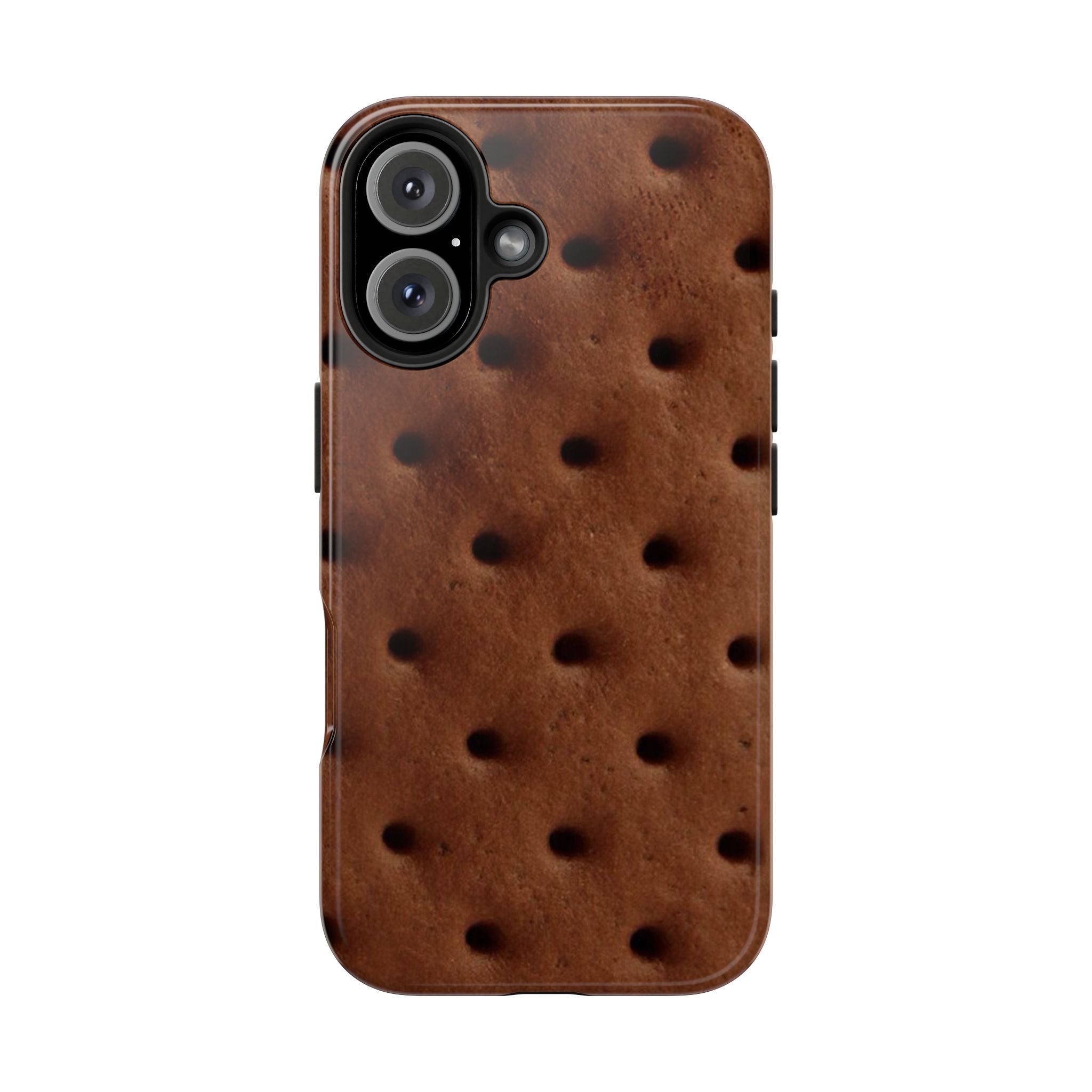 Chocolate Cookie Texture Tough Phone Case — Durable Retro Snack Pattern