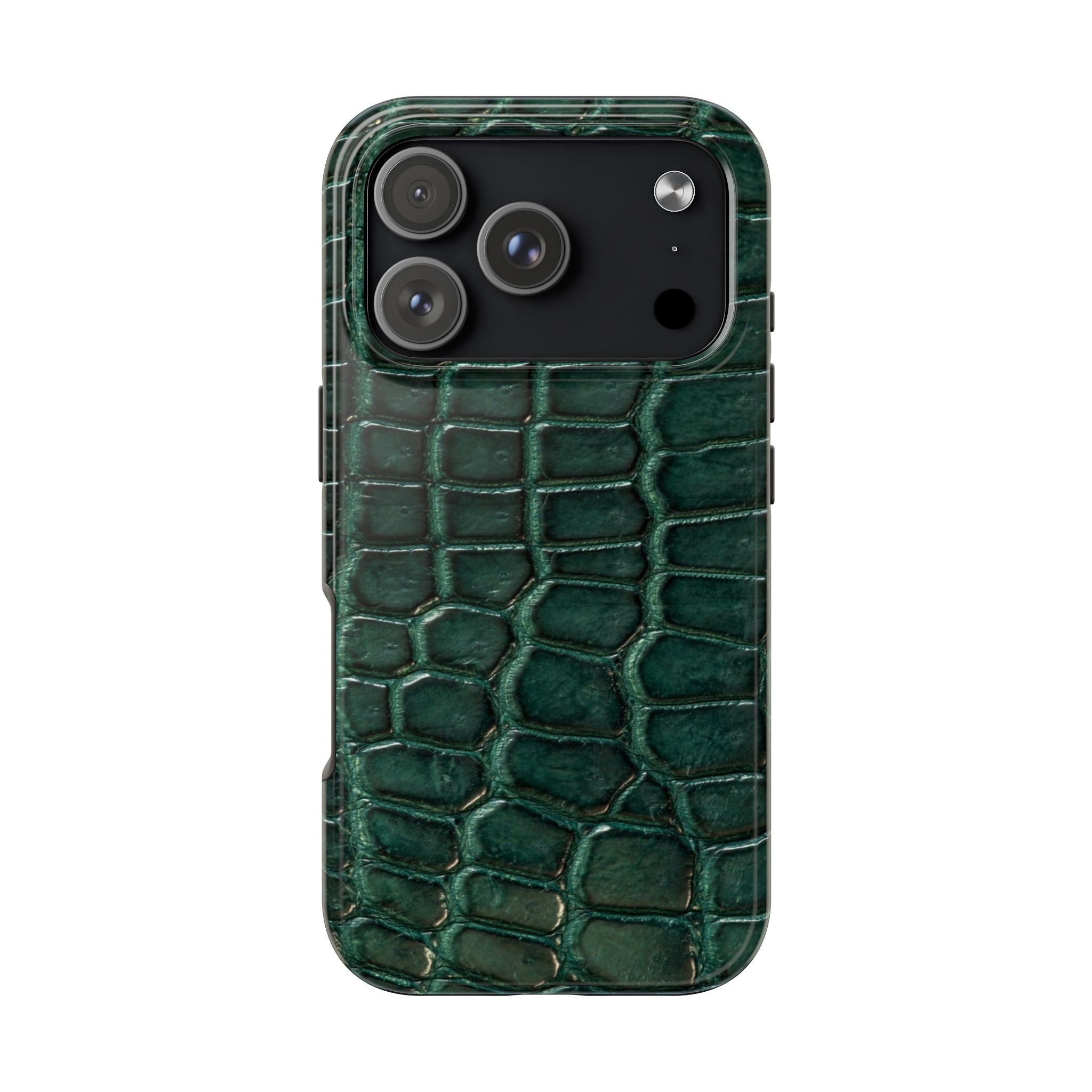 Emerald Croc Tough Phone Case — Green Alligator Texture Protective Cover