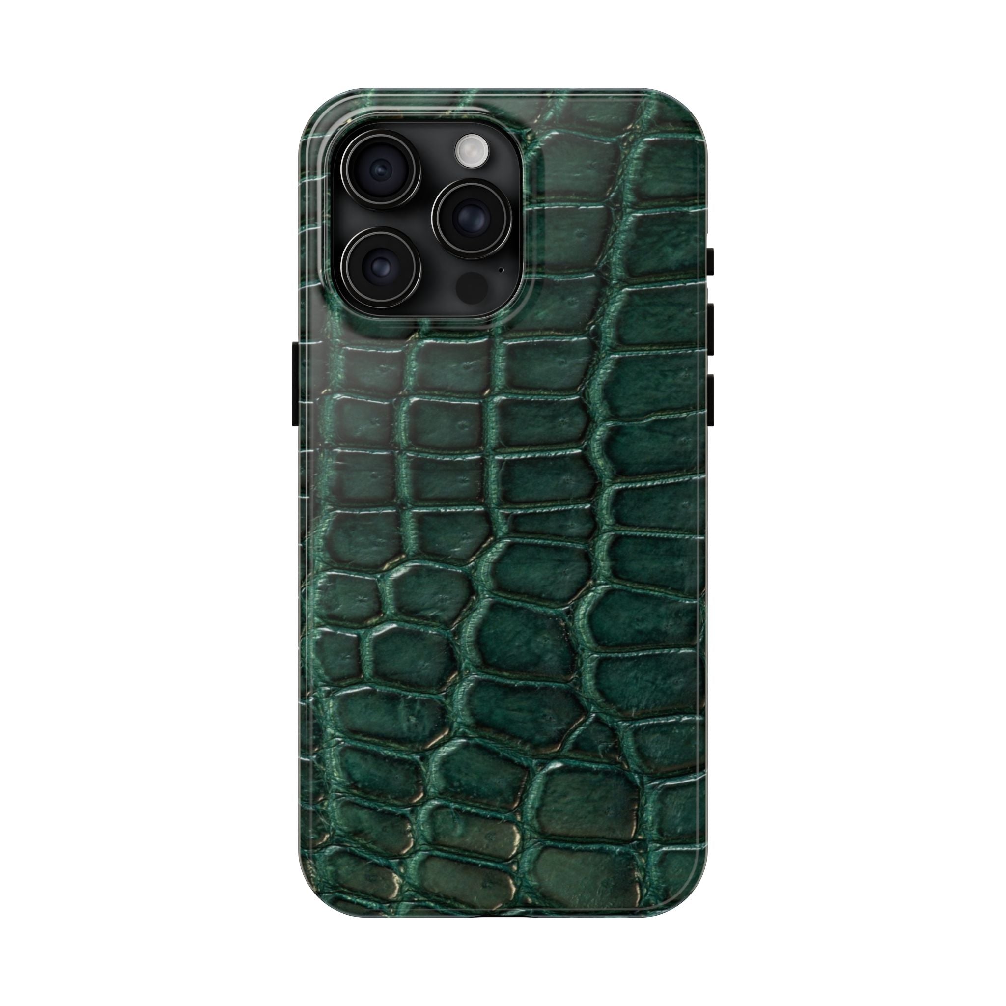 Emerald Croc Tough Phone Case — Green Alligator Texture Protective Cover