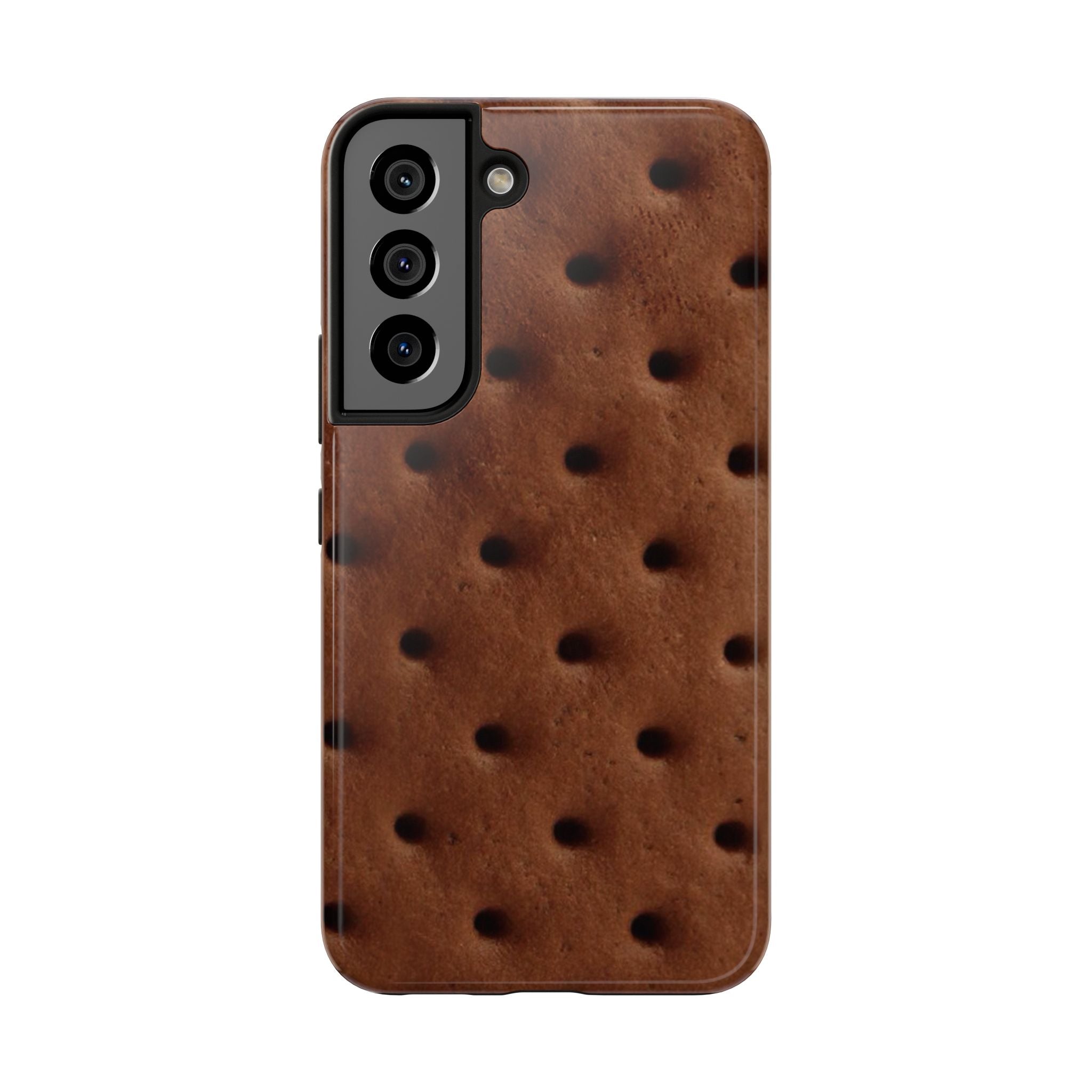 Chocolate Cookie Texture Tough Phone Case — Durable Retro Snack Pattern
