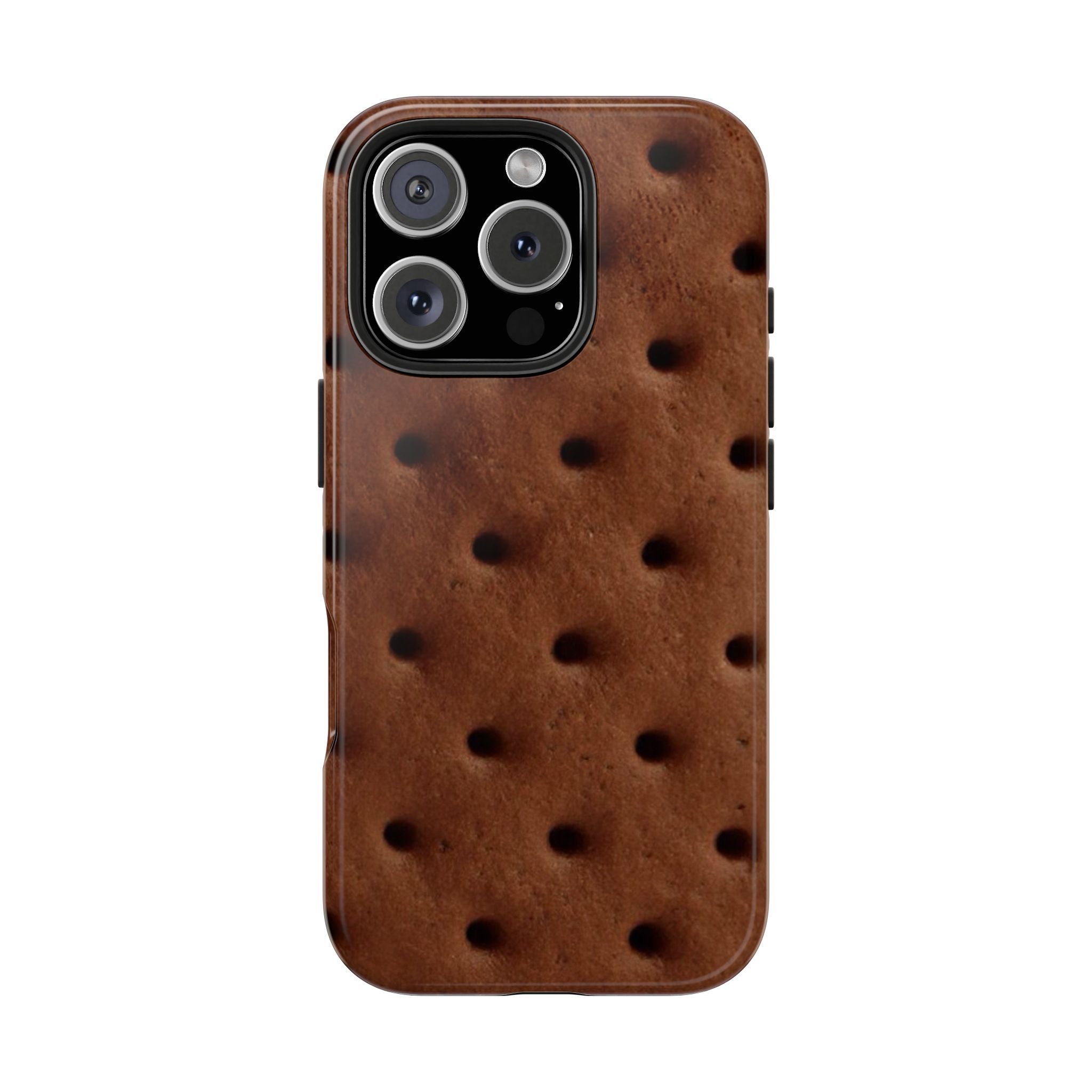 Chocolate Cookie Texture Tough Phone Case — Durable Retro Snack Pattern