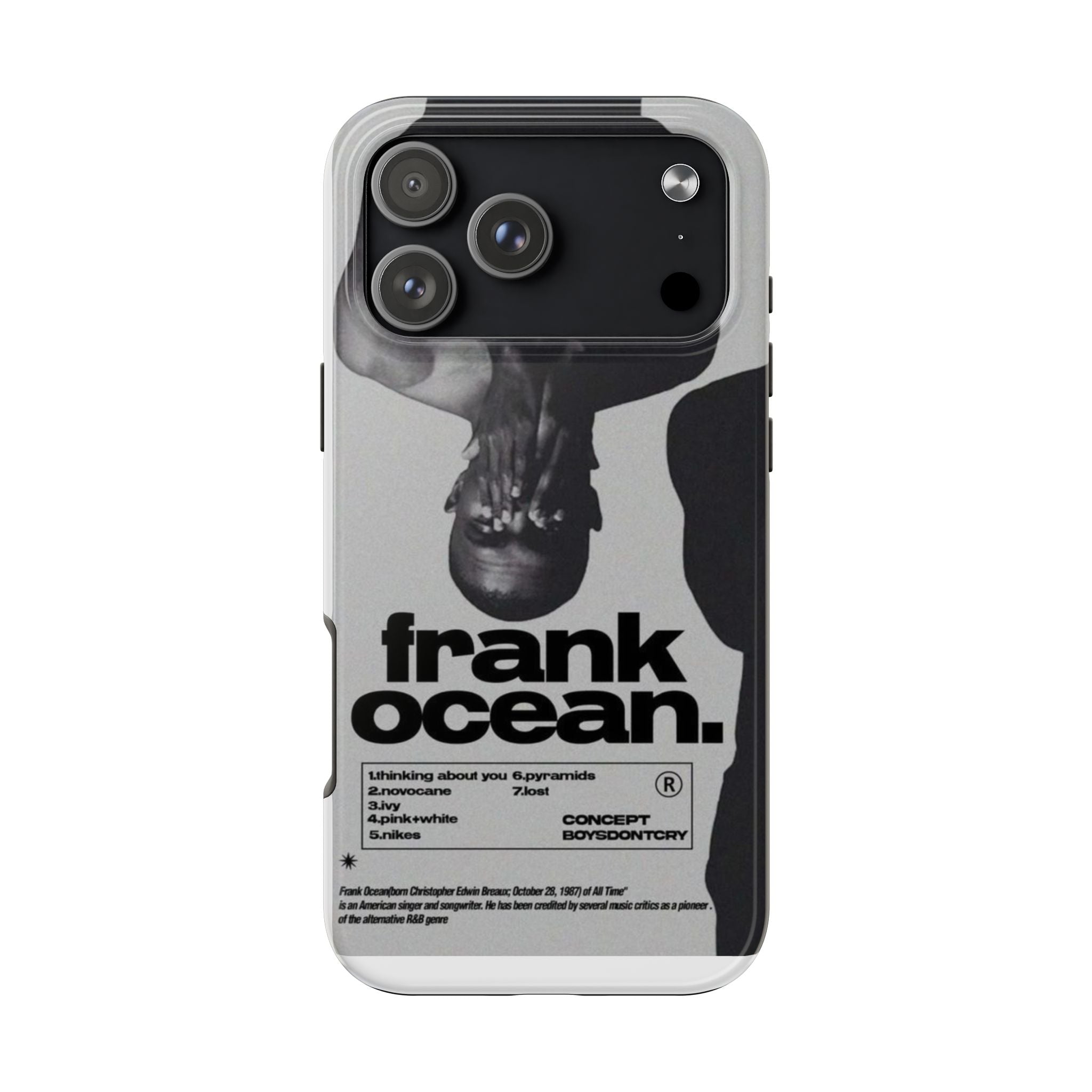 Frank Ocean Graphic Tough Phone Case — Minimal Monochrome Music Fan Cover