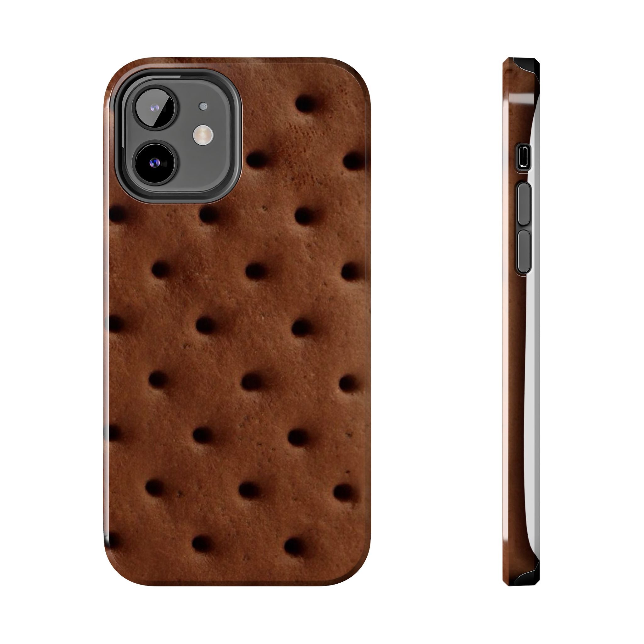 Chocolate Cookie Texture Tough Phone Case — Durable Retro Snack Pattern