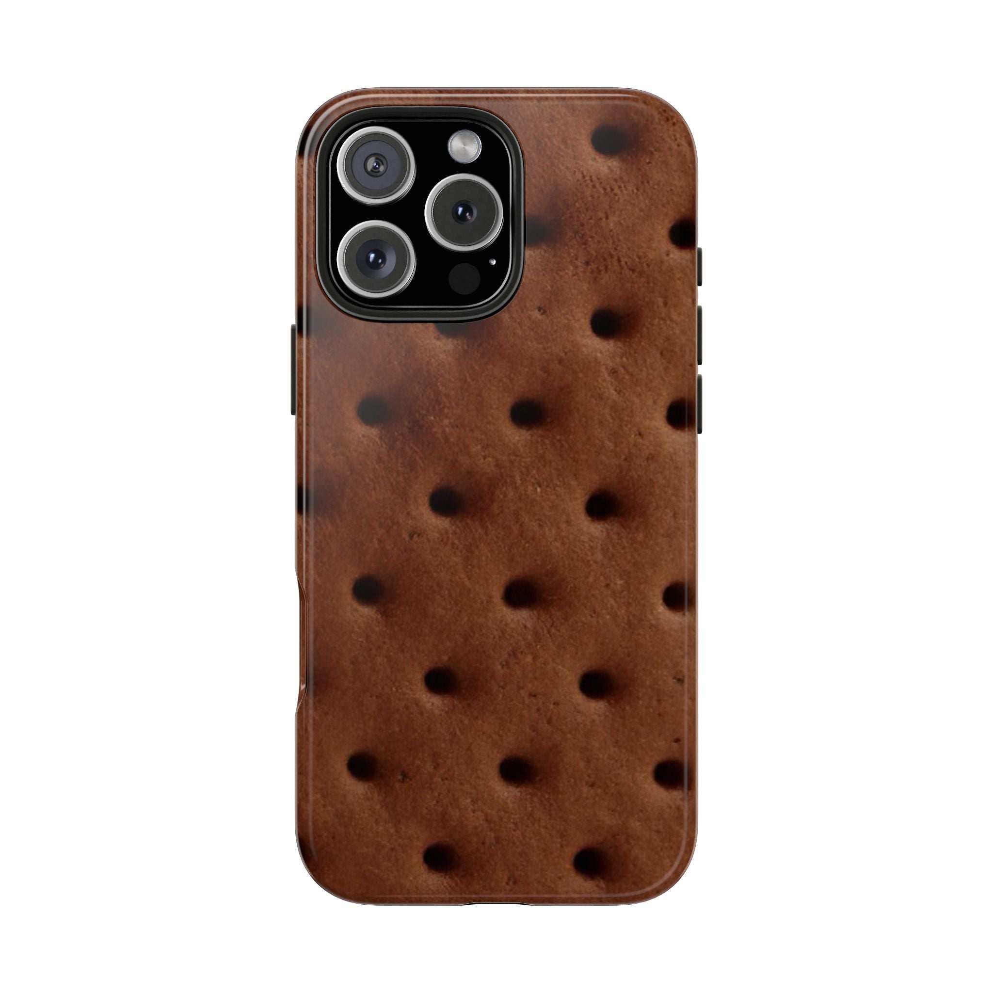 Chocolate Cookie Texture Tough Phone Case — Durable Retro Snack Pattern
