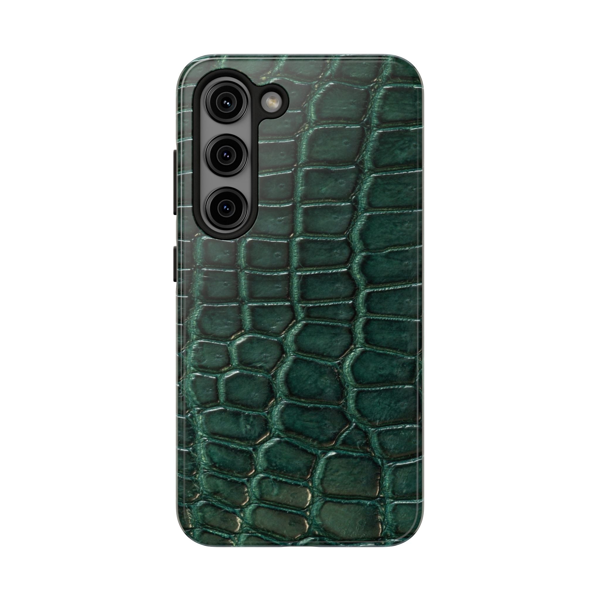 Emerald Croc Tough Phone Case — Green Alligator Texture Protective Cover