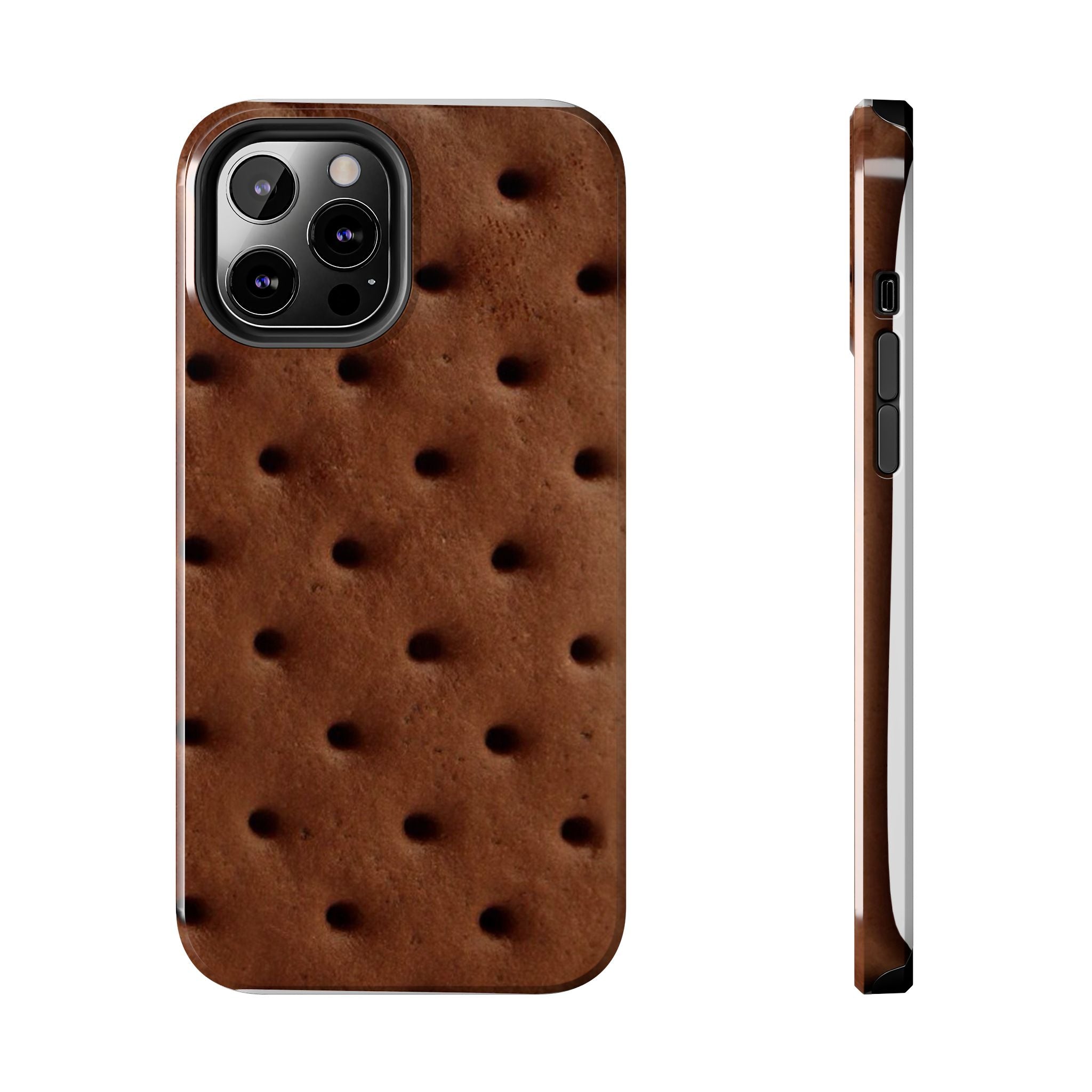 Chocolate Cookie Texture Tough Phone Case — Durable Retro Snack Pattern