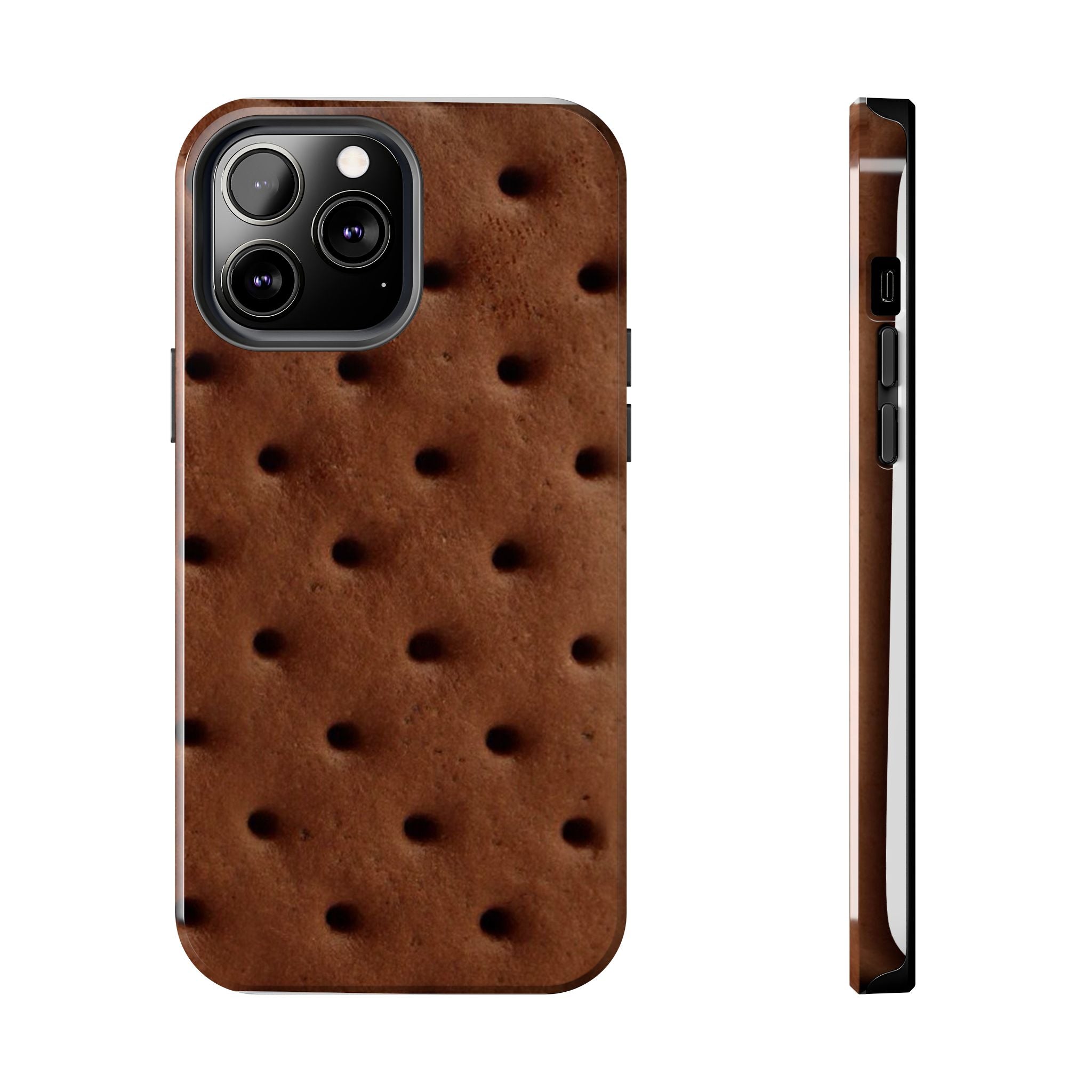 Chocolate Cookie Texture Tough Phone Case — Durable Retro Snack Pattern
