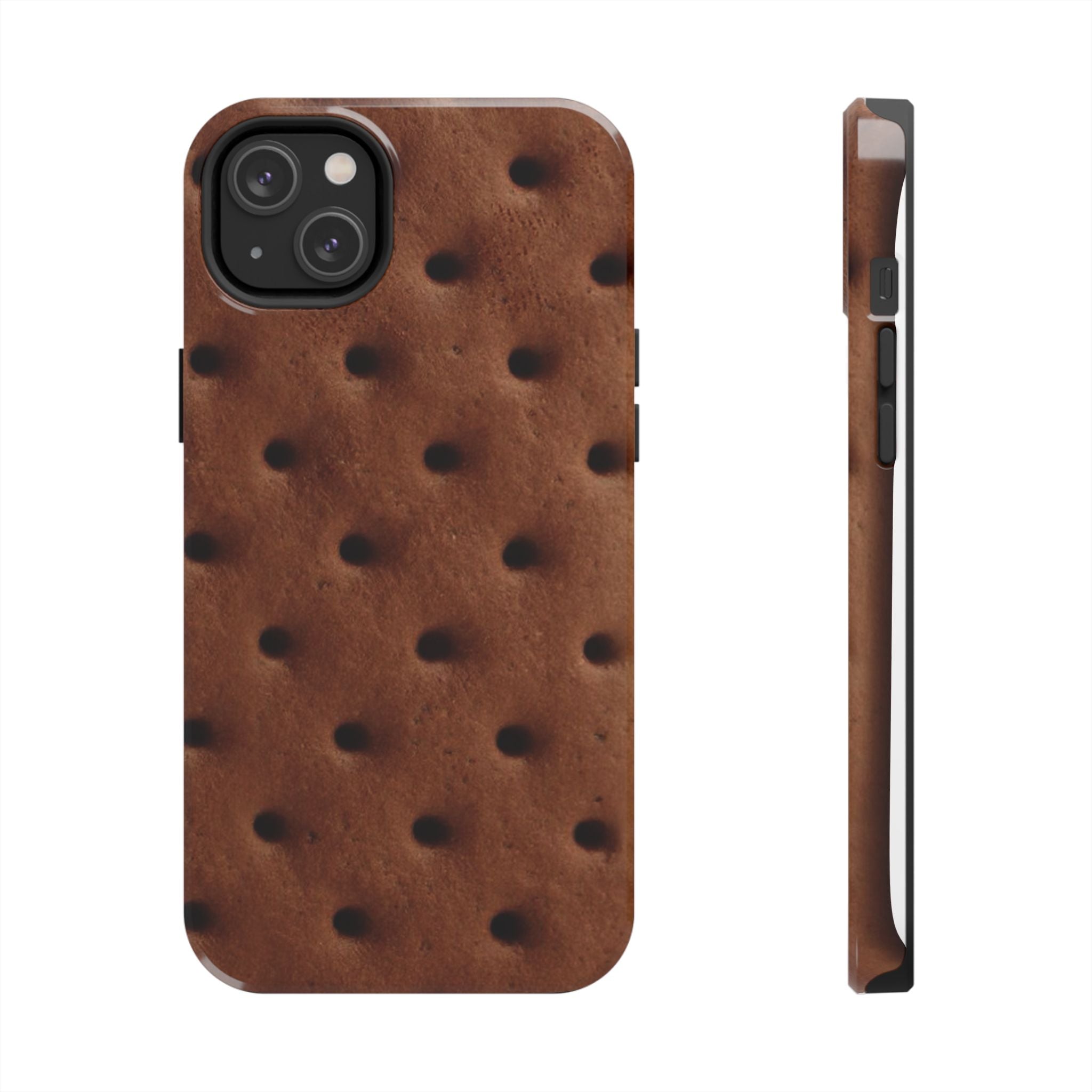 Chocolate Cookie Texture Tough Phone Case — Durable Retro Snack Pattern