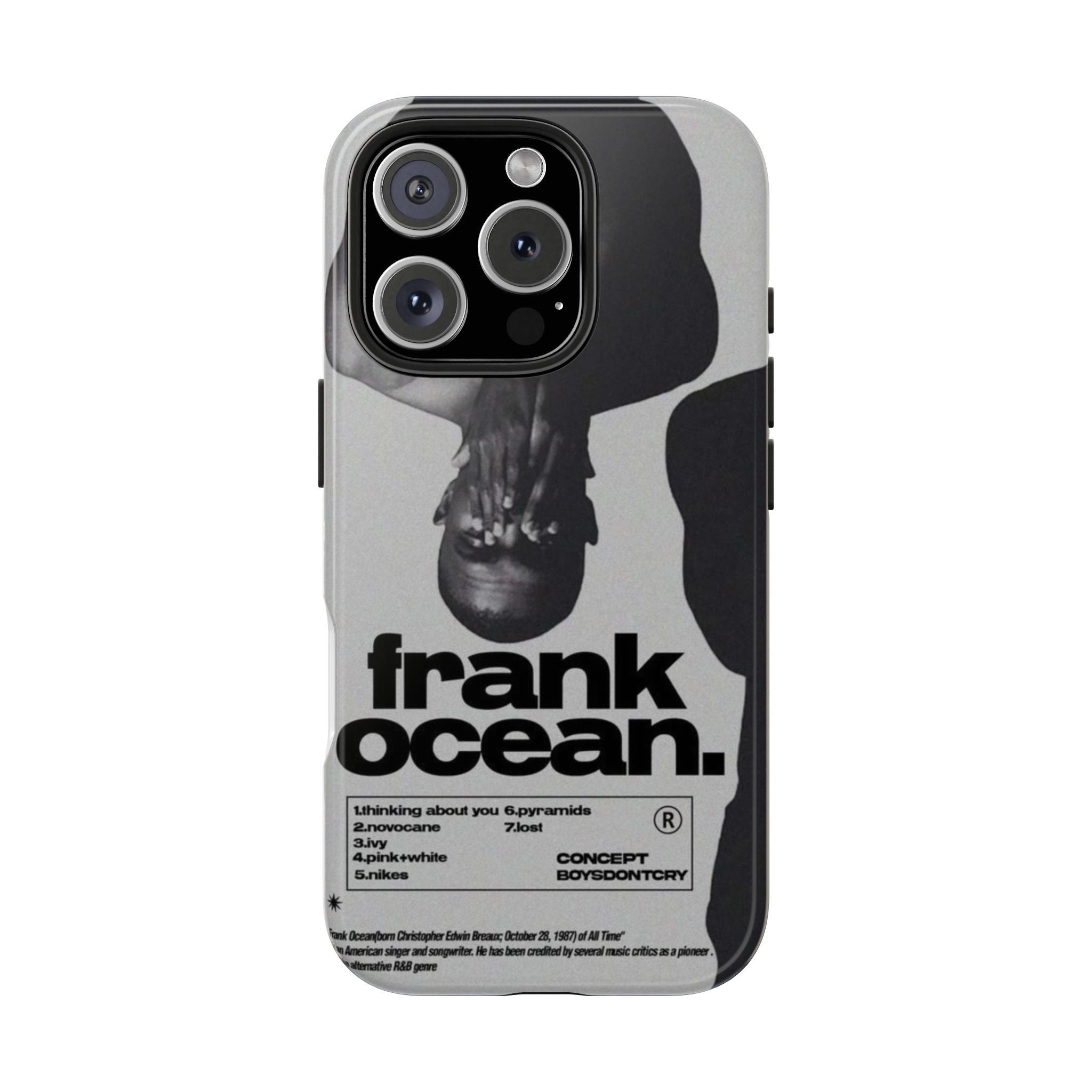 Frank Ocean Graphic Tough Phone Case — Minimal Monochrome Music Fan Cover
