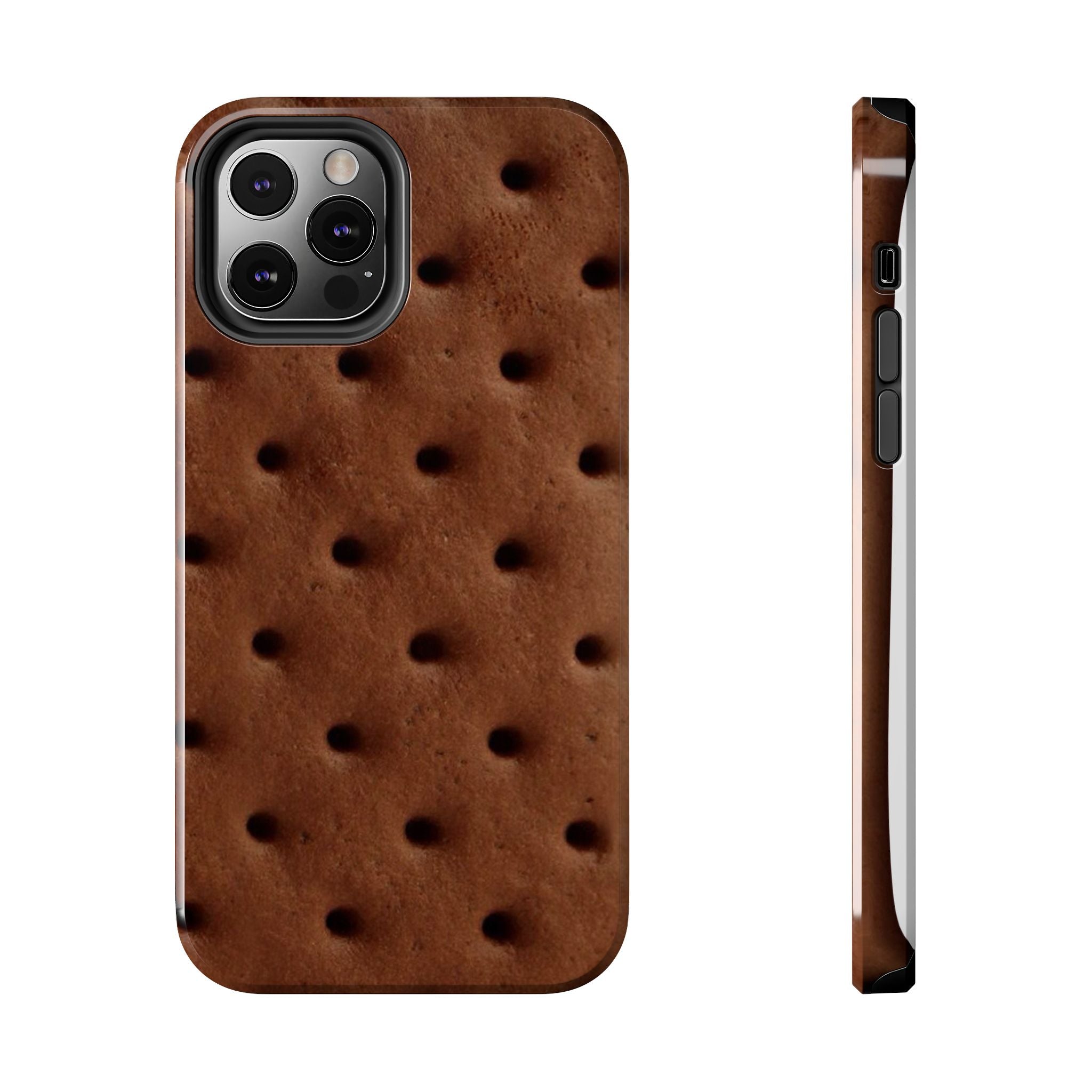 Chocolate Cookie Texture Tough Phone Case — Durable Retro Snack Pattern
