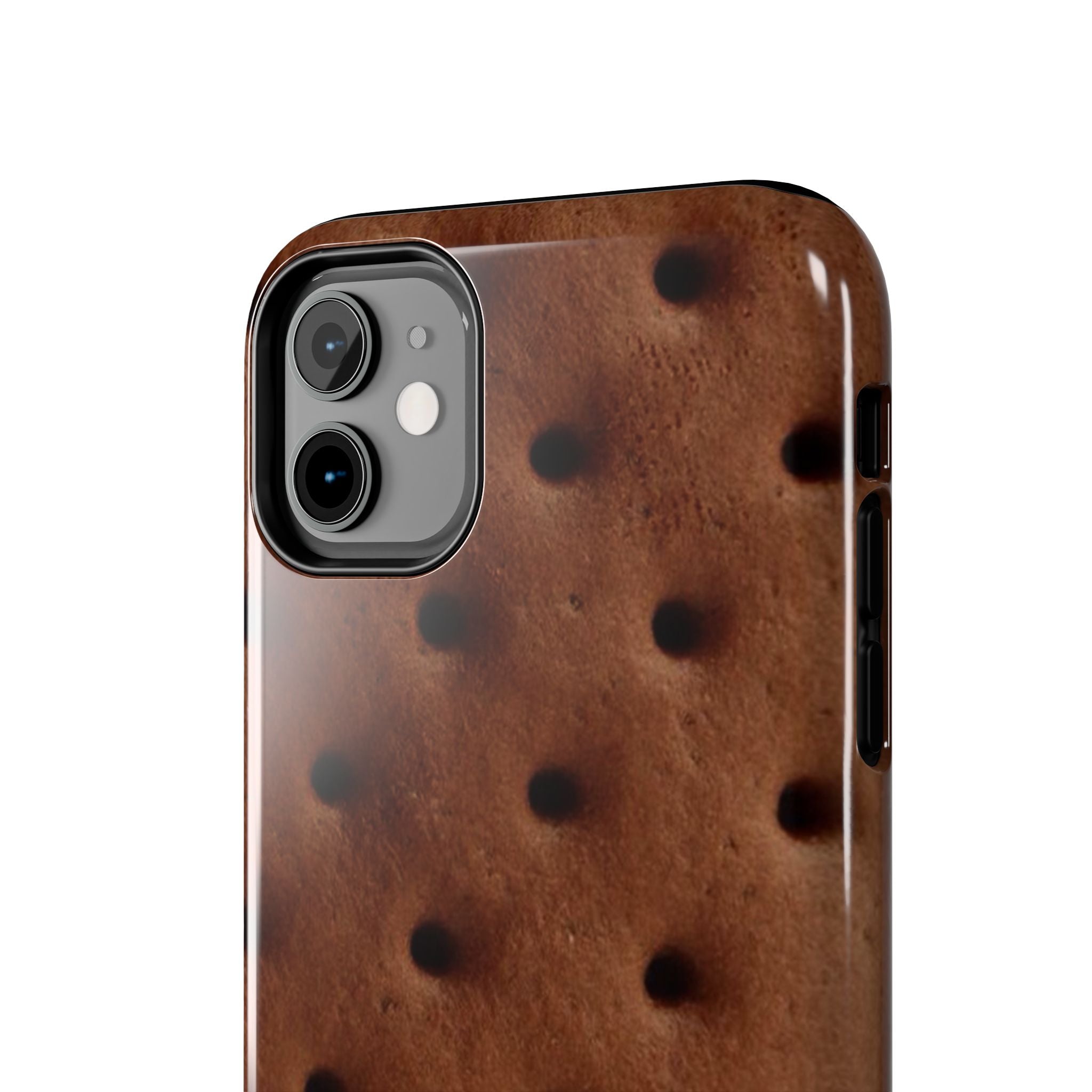 Chocolate Cookie Texture Tough Phone Case — Durable Retro Snack Pattern