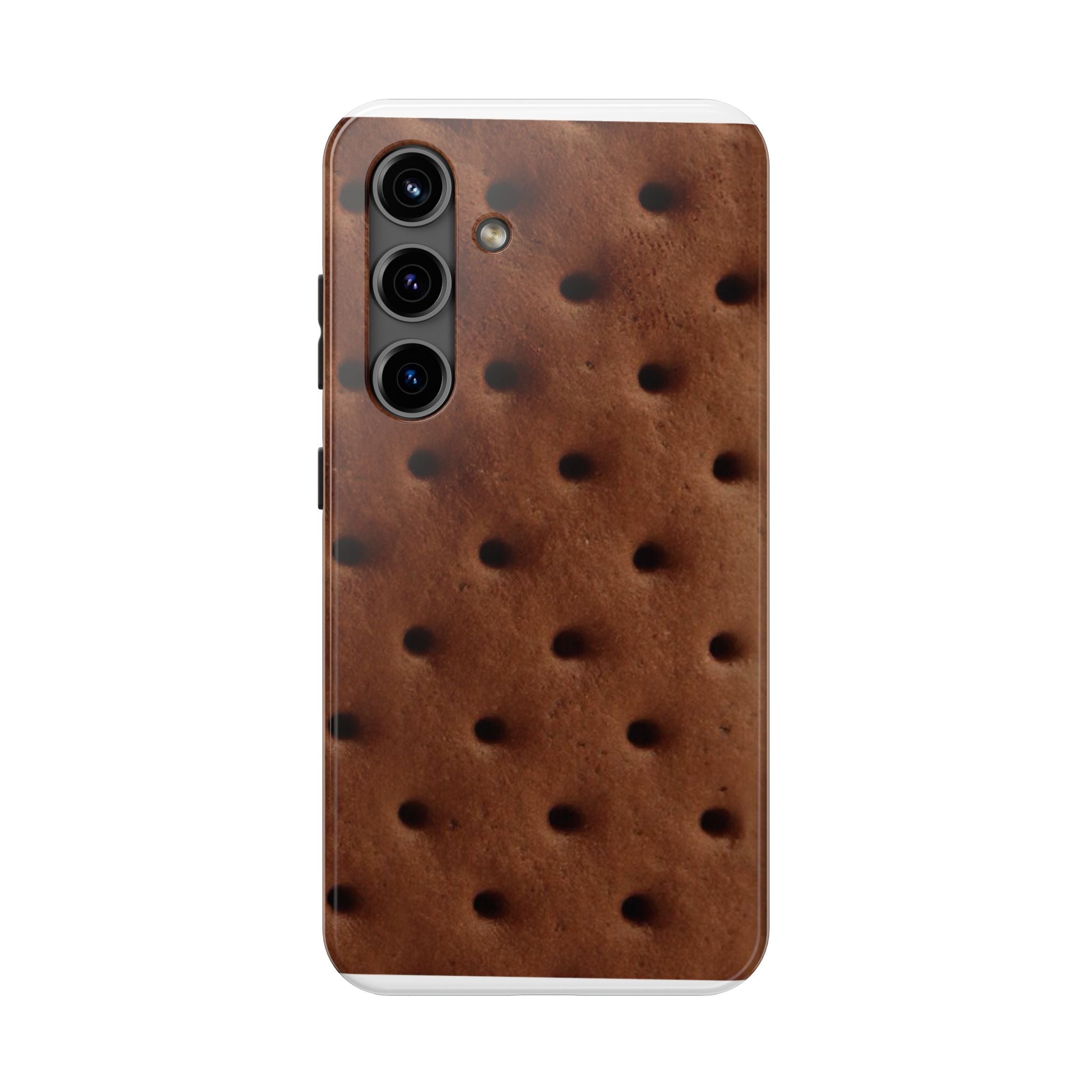 Chocolate Cookie Texture Tough Phone Case — Durable Retro Snack Pattern