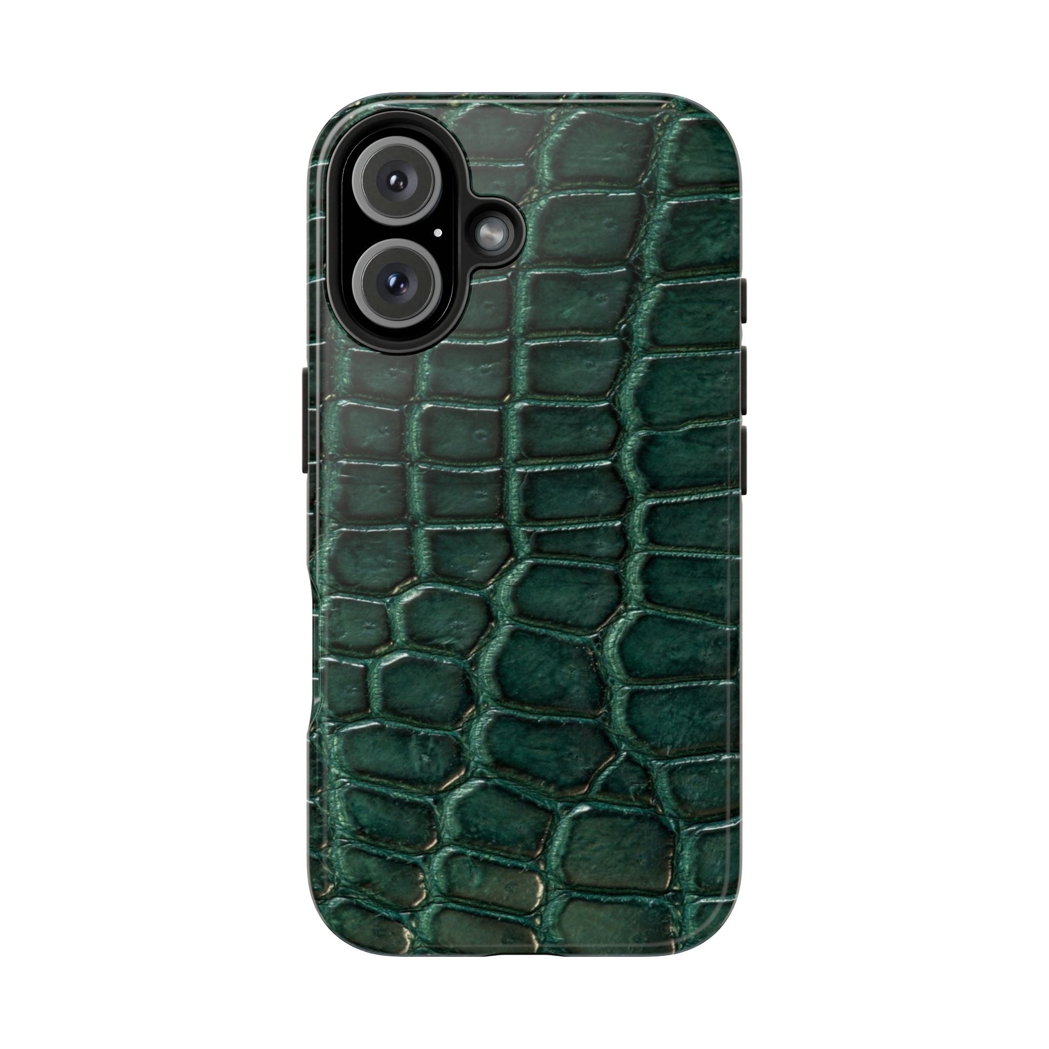 Emerald Croc Tough Phone Case — Green Alligator Texture Protective Cover