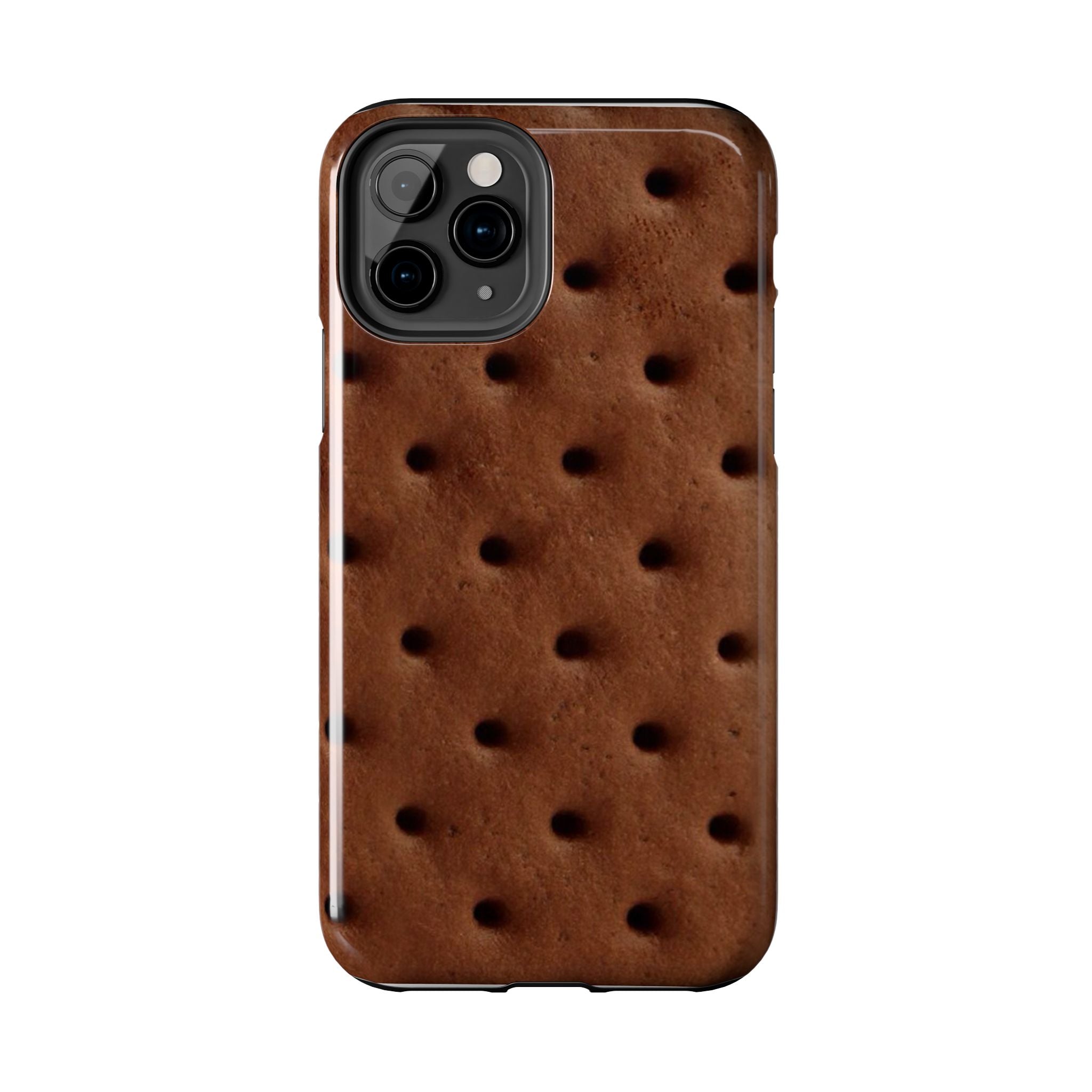 Chocolate Cookie Texture Tough Phone Case — Durable Retro Snack Pattern