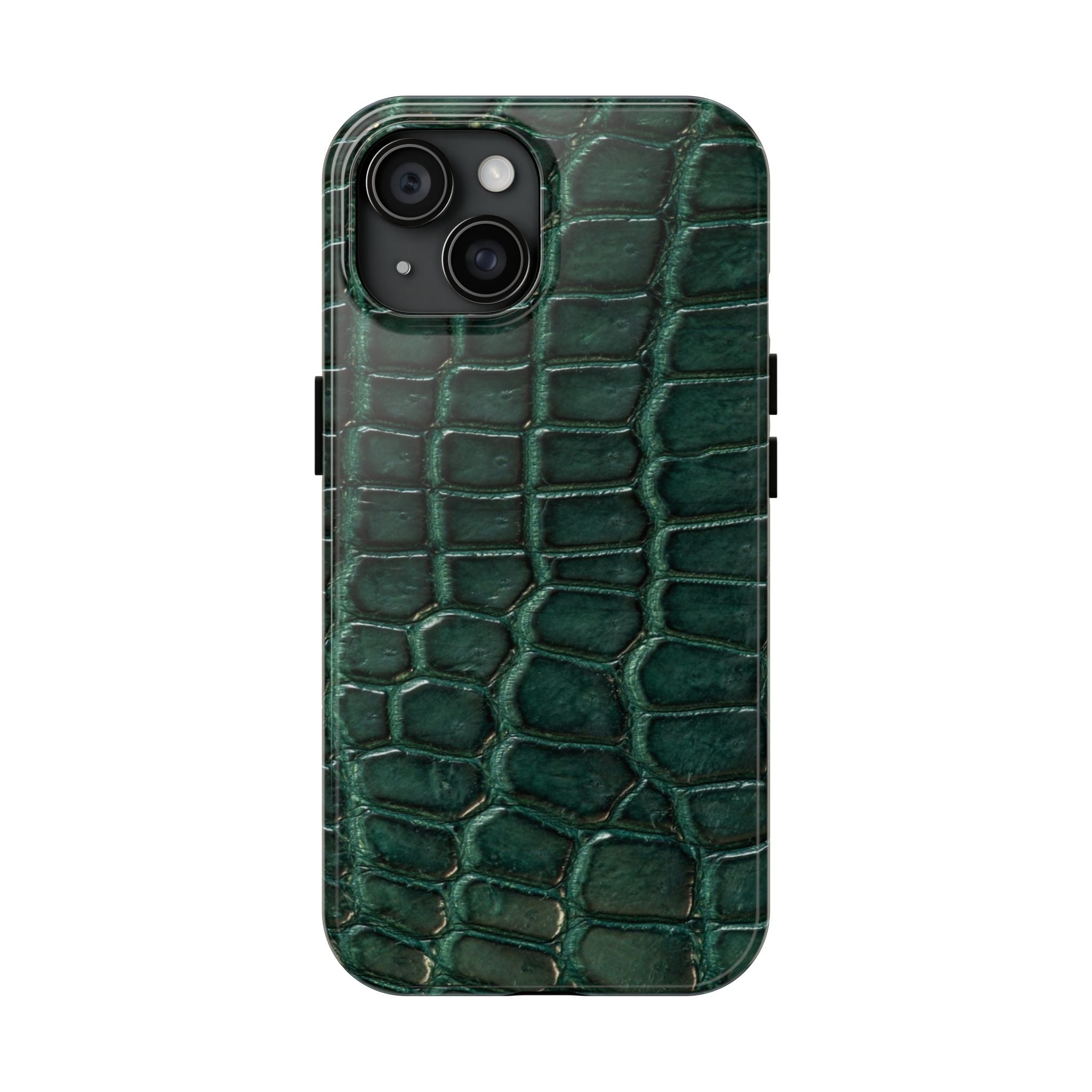 Emerald Croc Tough Phone Case — Green Alligator Texture Protective Cover