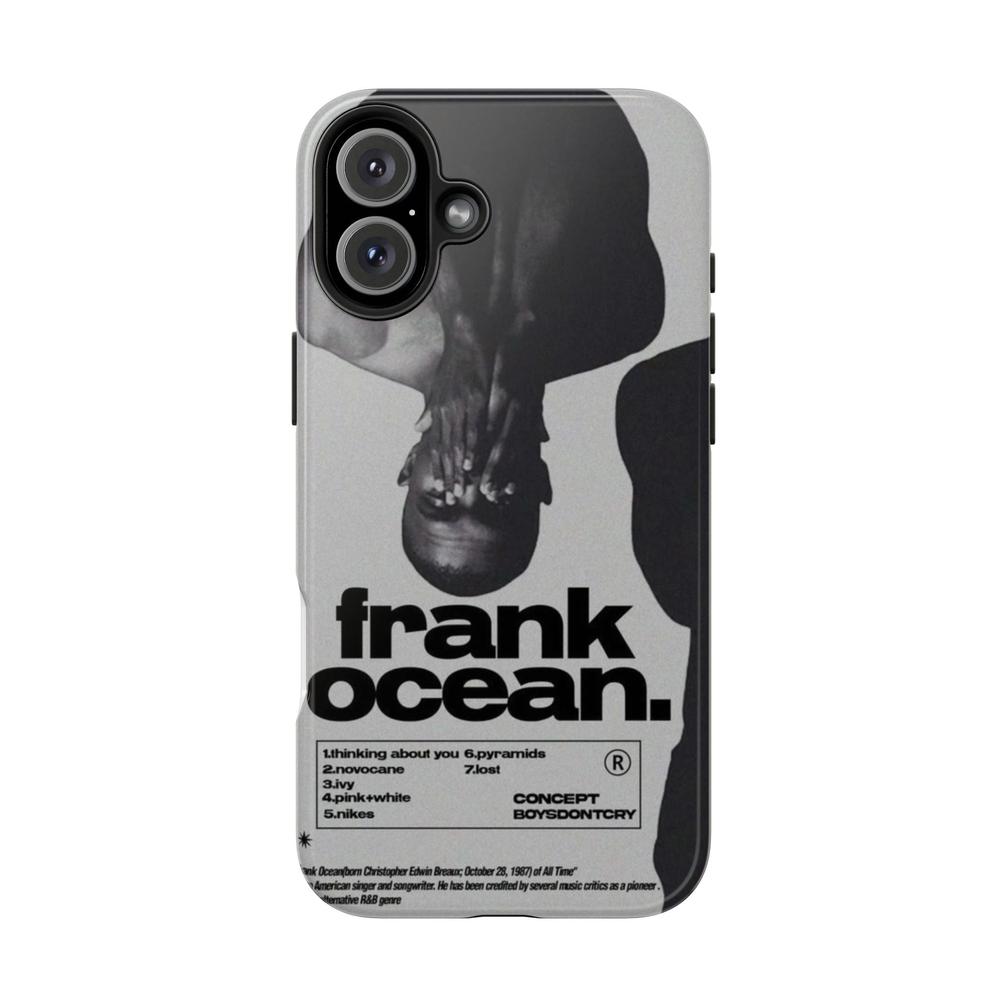 Frank Ocean Graphic Tough Phone Case — Minimal Monochrome Music Fan Cover