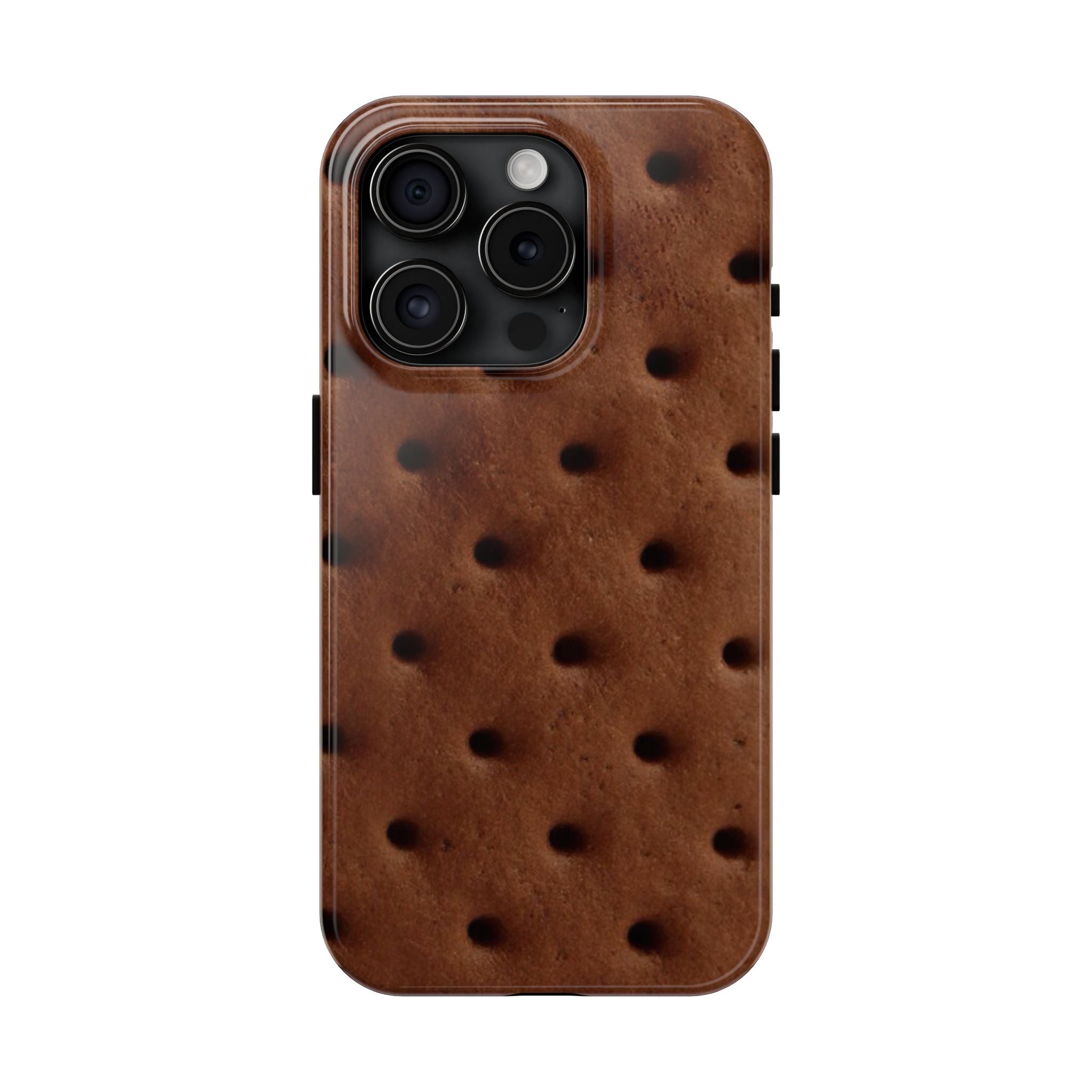 Chocolate Cookie Texture Tough Phone Case — Durable Retro Snack Pattern