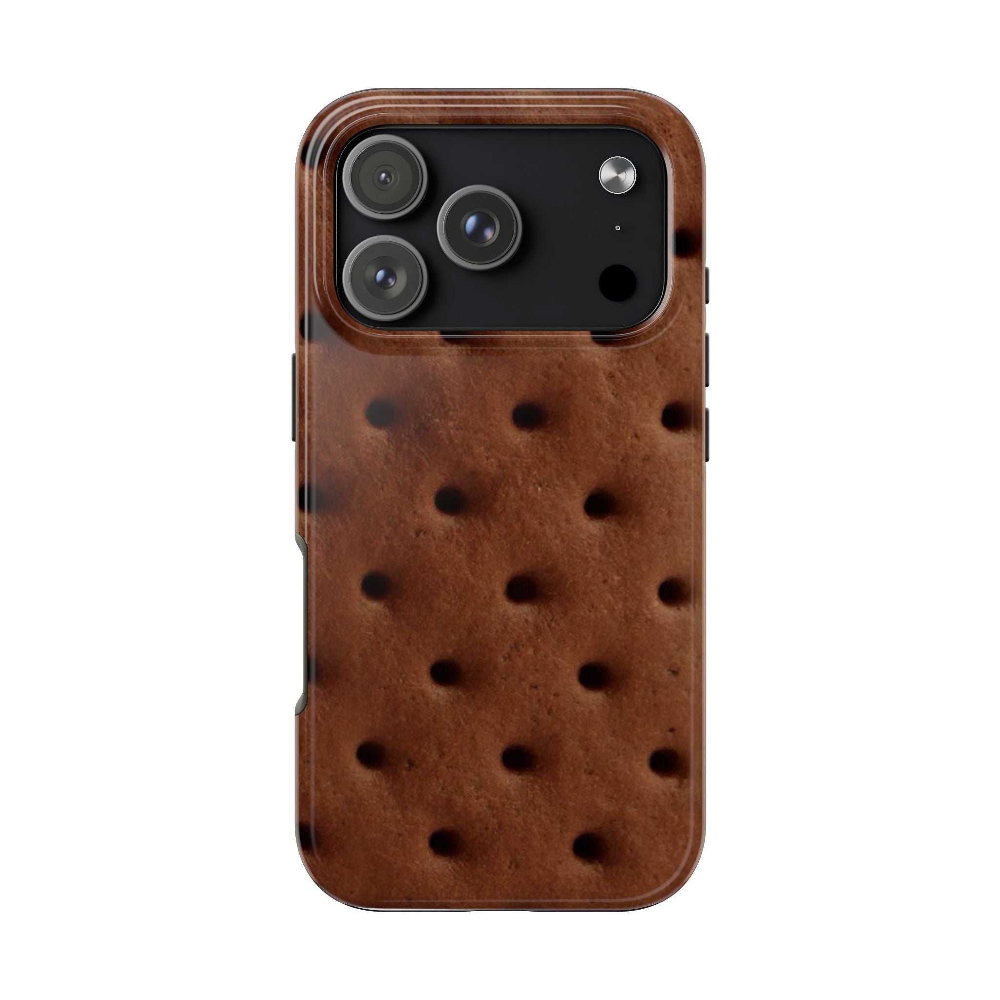 Chocolate Cookie Texture Tough Phone Case — Durable Retro Snack Pattern