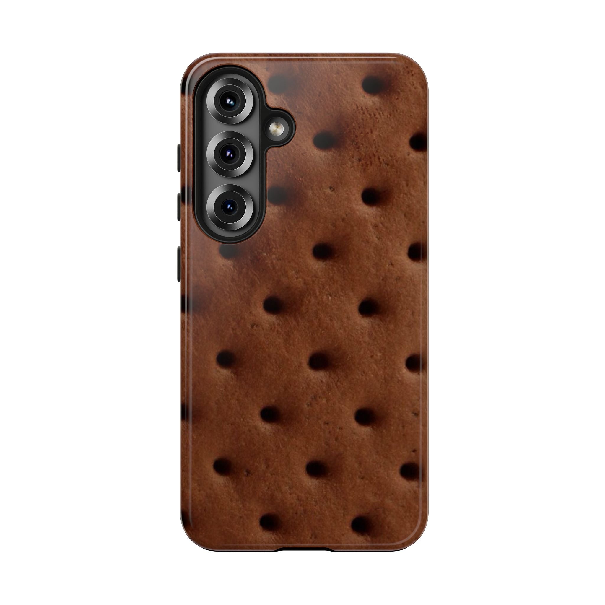 Chocolate Cookie Texture Tough Phone Case — Durable Retro Snack Pattern
