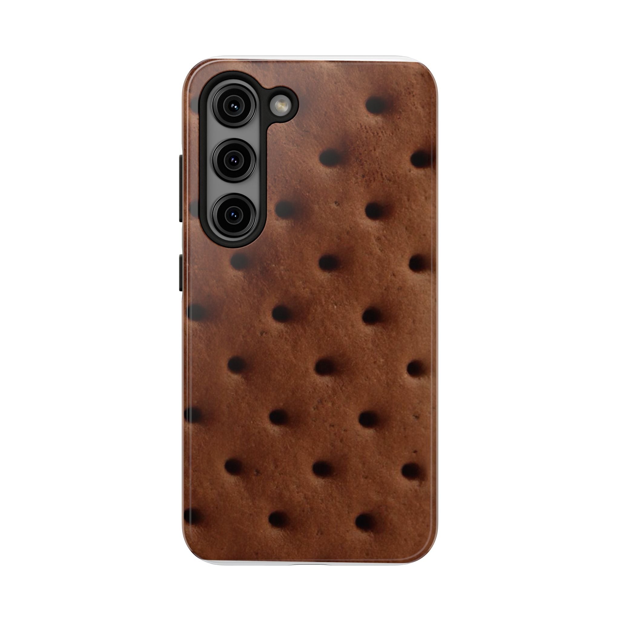 Chocolate Cookie Texture Tough Phone Case — Durable Retro Snack Pattern