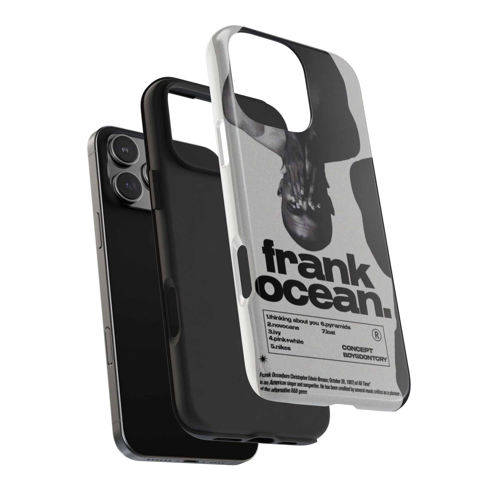 Frank Ocean Graphic Tough Phone Case — Minimal Monochrome Music Fan Cover
