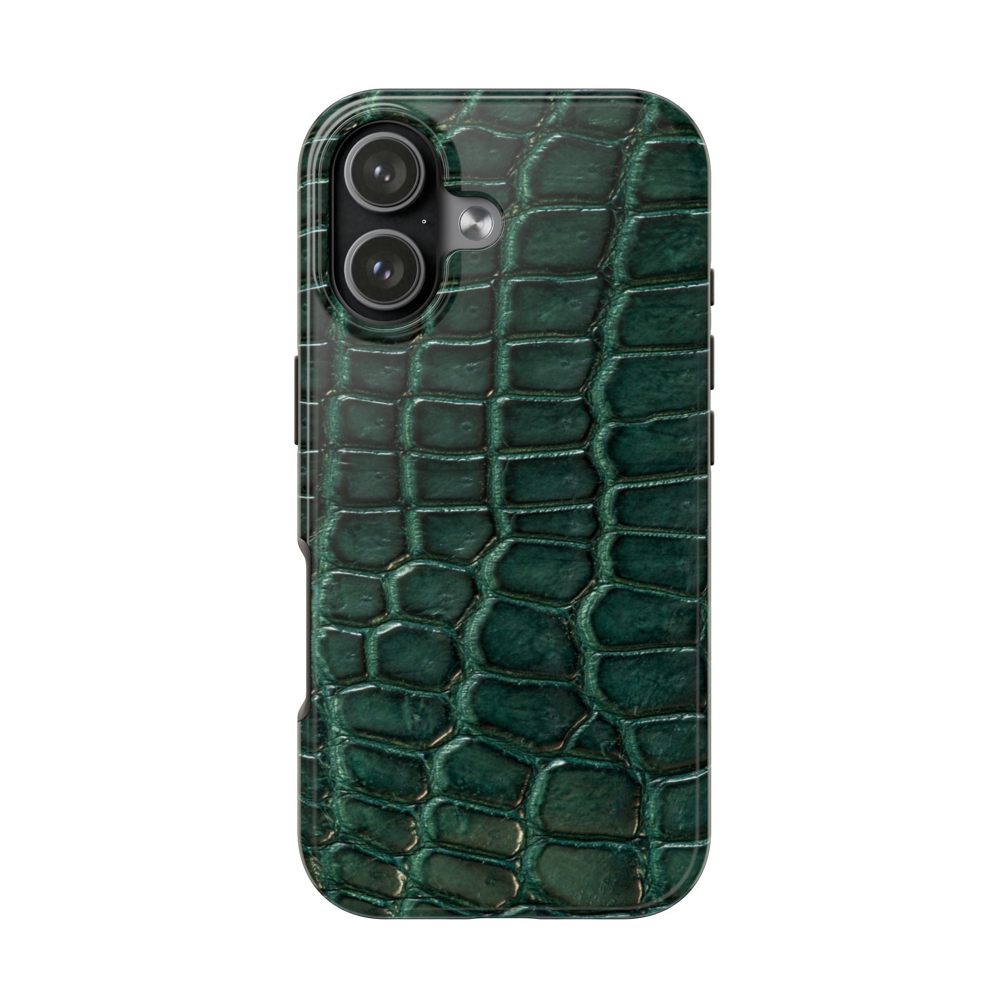 Emerald Croc Tough Phone Case — Green Alligator Texture Protective Cover