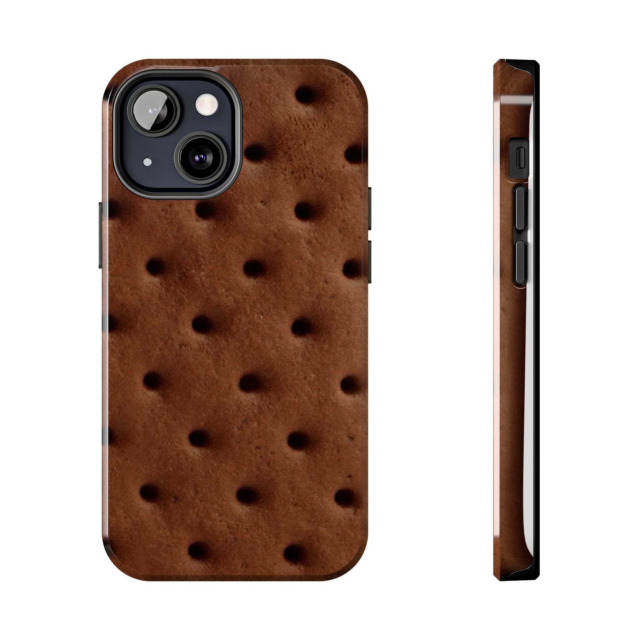 Chocolate Cookie Texture Tough Phone Case — Durable Retro Snack Pattern