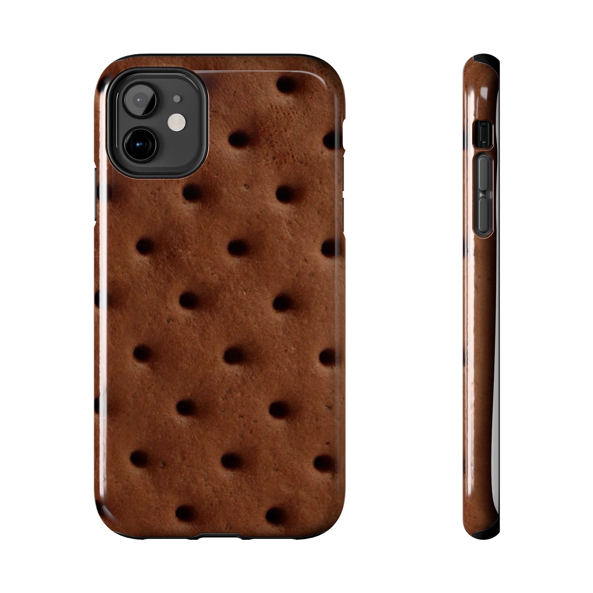 Chocolate Cookie Texture Tough Phone Case — Durable Retro Snack Pattern