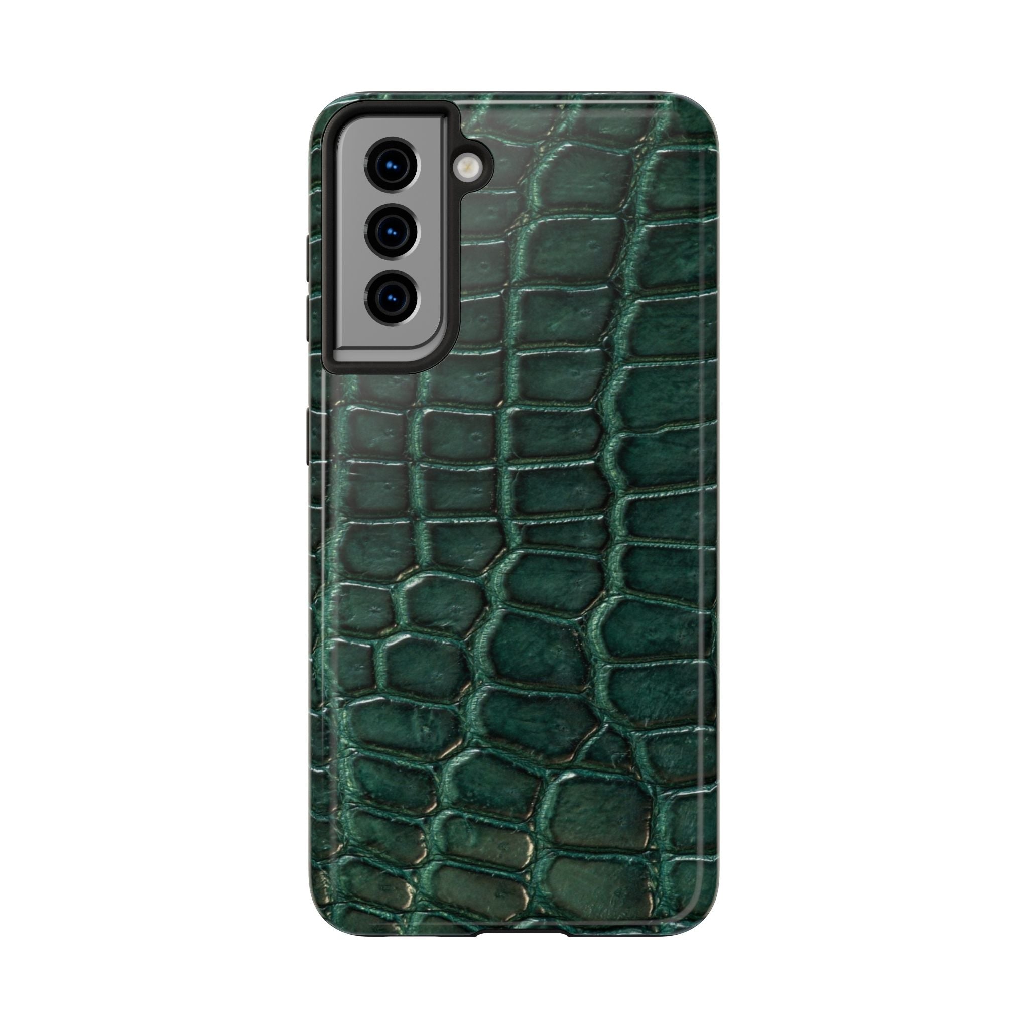 Emerald Croc Tough Phone Case — Green Alligator Texture Protective Cover