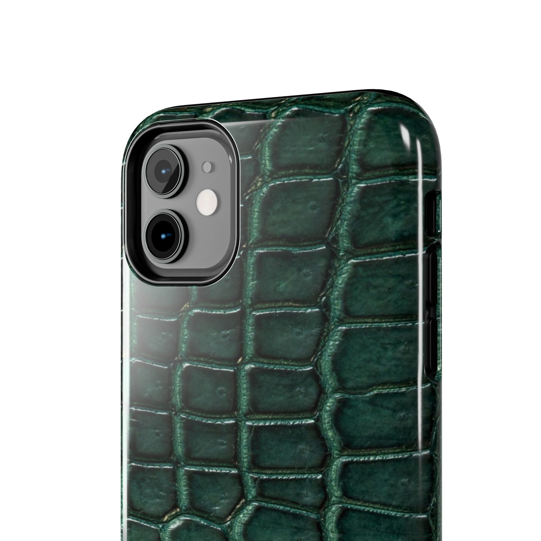 Emerald Croc Tough Phone Case — Green Alligator Texture Protective Cover