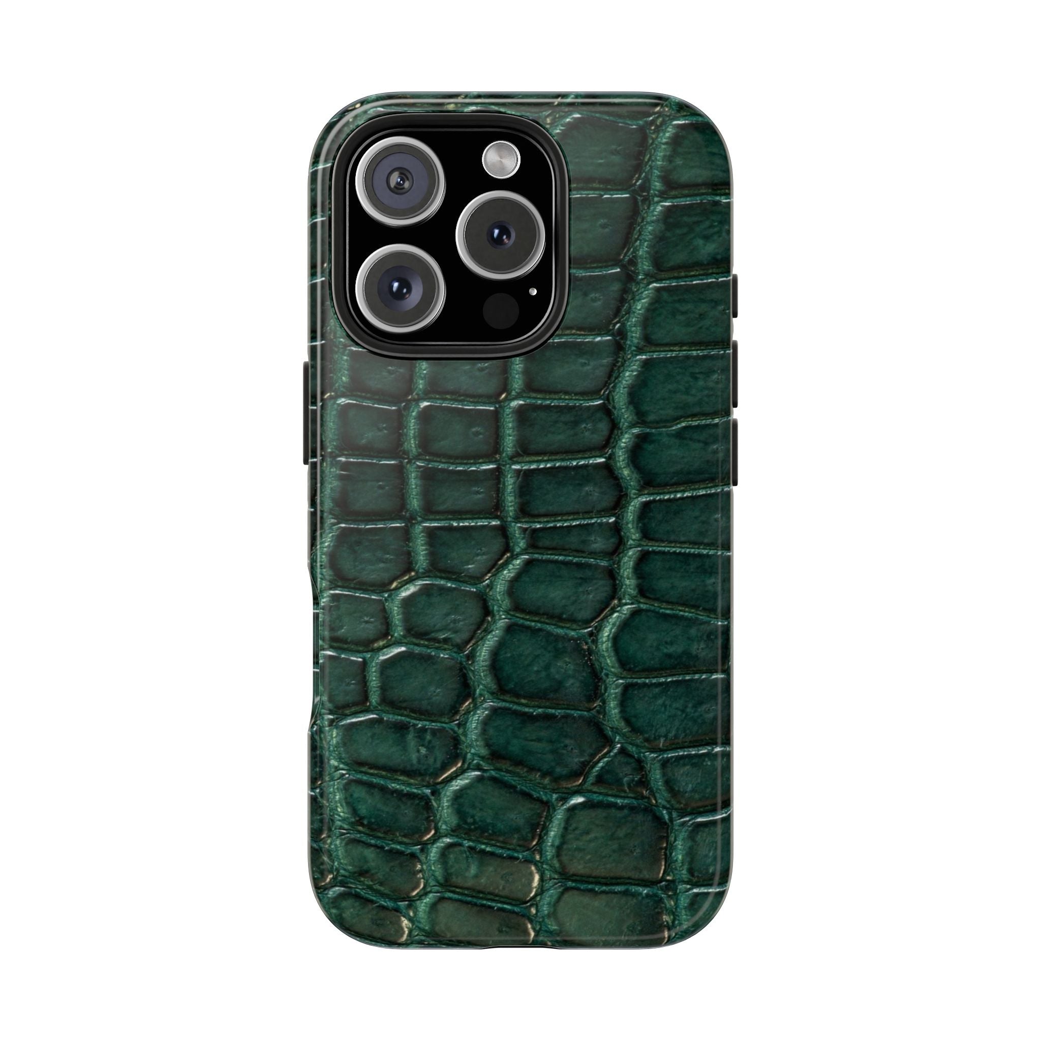 Emerald Croc Tough Phone Case — Green Alligator Texture Protective Cover