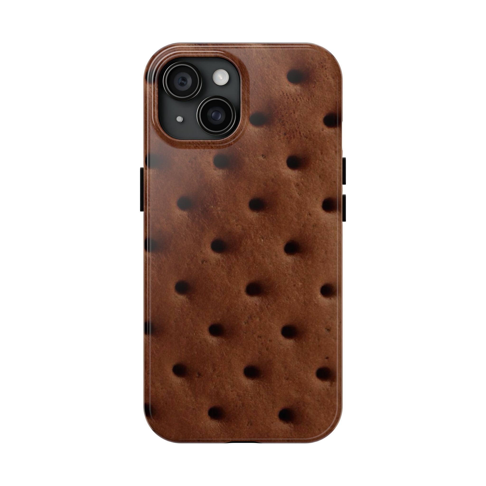 Chocolate Cookie Texture Tough Phone Case — Durable Retro Snack Pattern