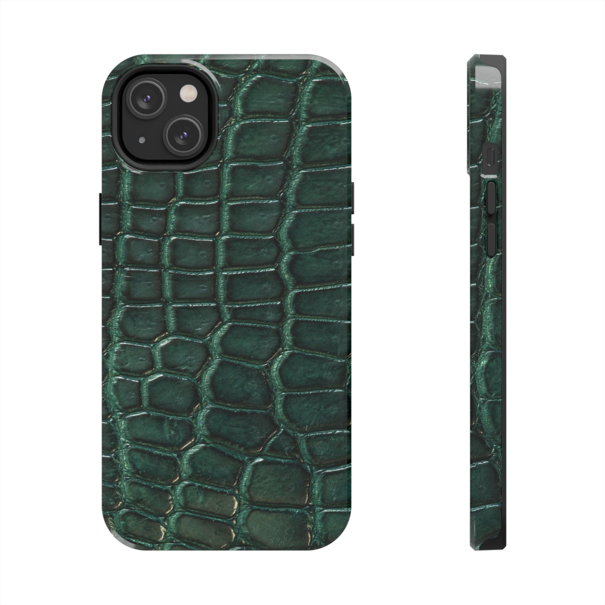 Emerald Croc Tough Phone Case — Green Alligator Texture Protective Cover