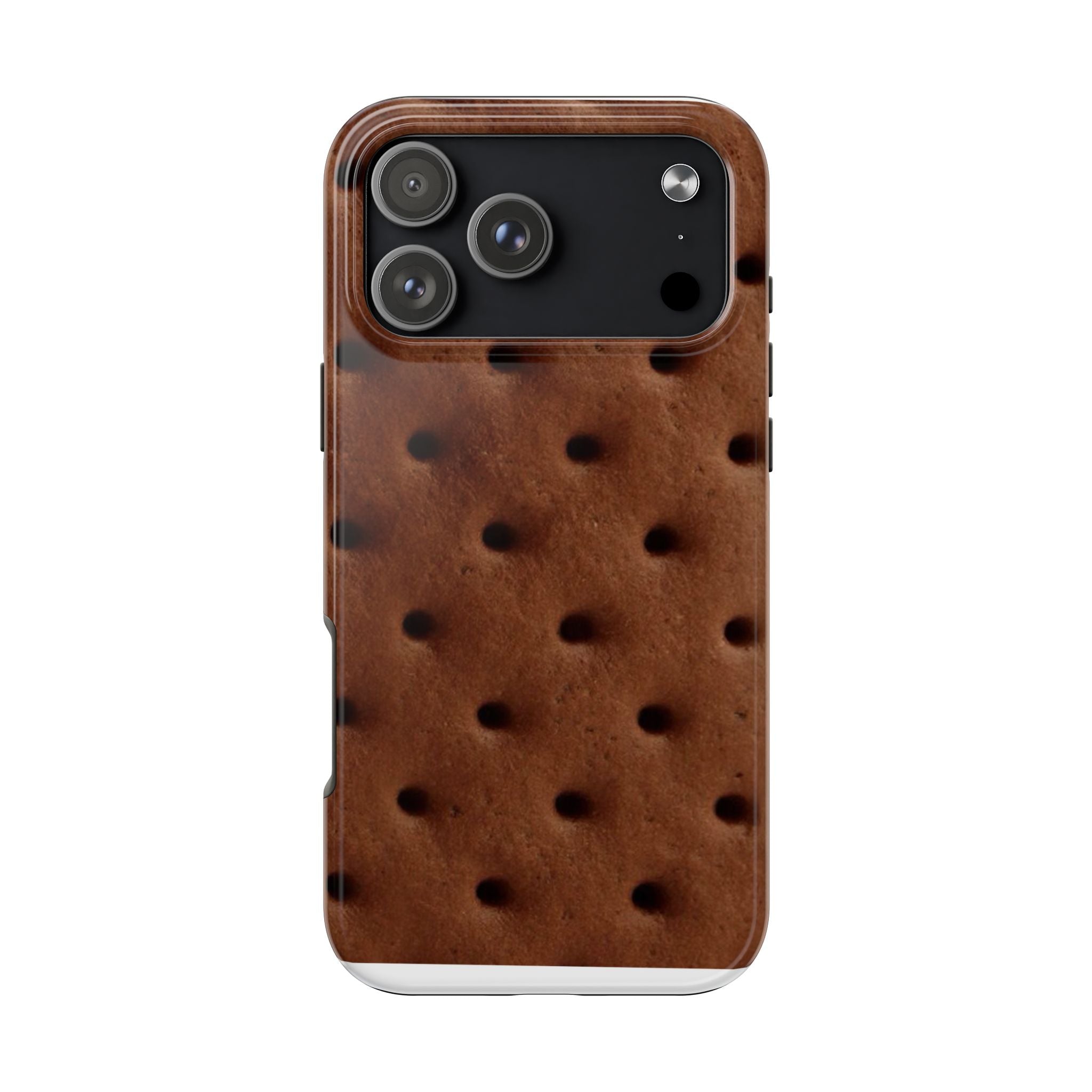 Chocolate Cookie Texture Tough Phone Case — Durable Retro Snack Pattern