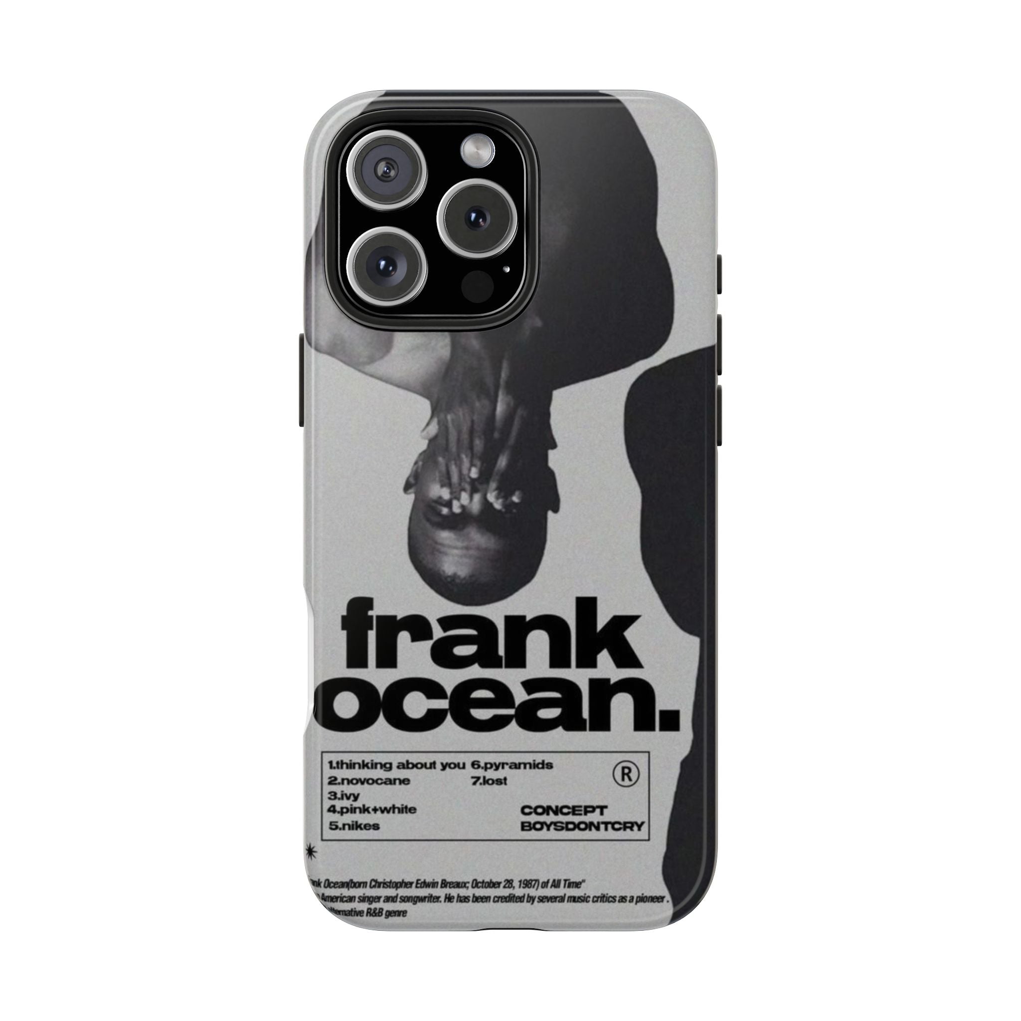 Frank Ocean Graphic Tough Phone Case — Minimal Monochrome Music Fan Cover