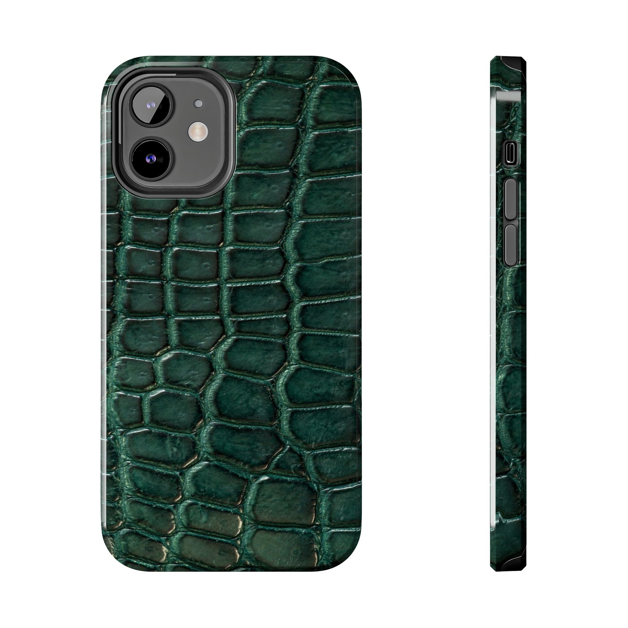 Emerald Croc Tough Phone Case — Green Alligator Texture Protective Cover